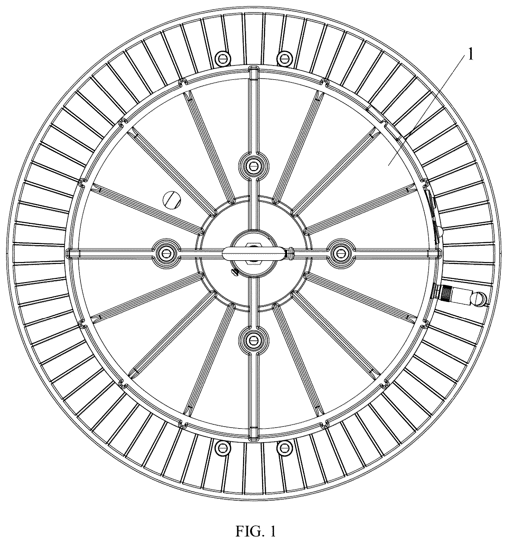 Patent US12504158 Figure 1 – Convenient-to-mount emergency power supply for UFO highbay light