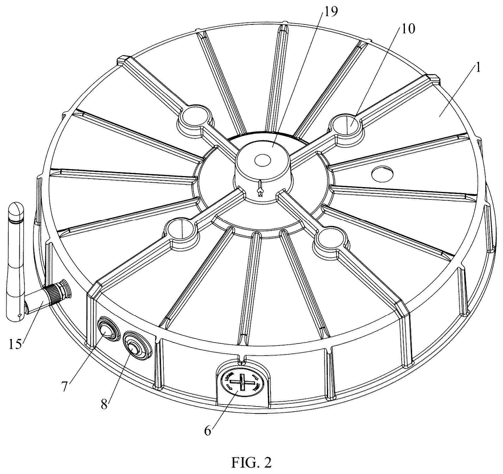 Patent US12504158 Figure 2 – Convenient-to-mount emergency power supply for UFO highbay light