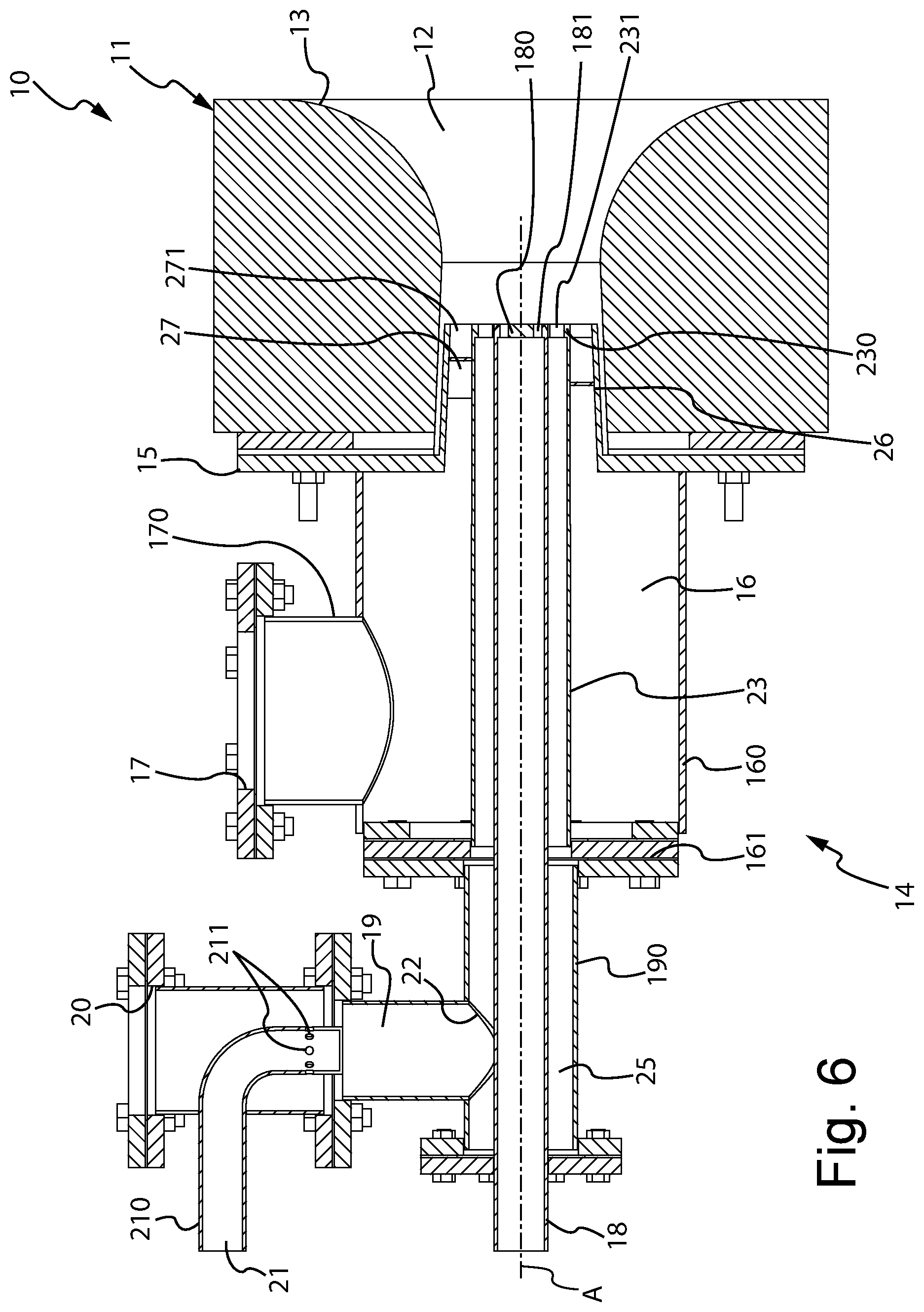 Patent US12504165 Figure 5 – Direct flame burner unit for furnaces for the thermo-chemical treatment of steel strips in continuous hot-dip galvanizing plants