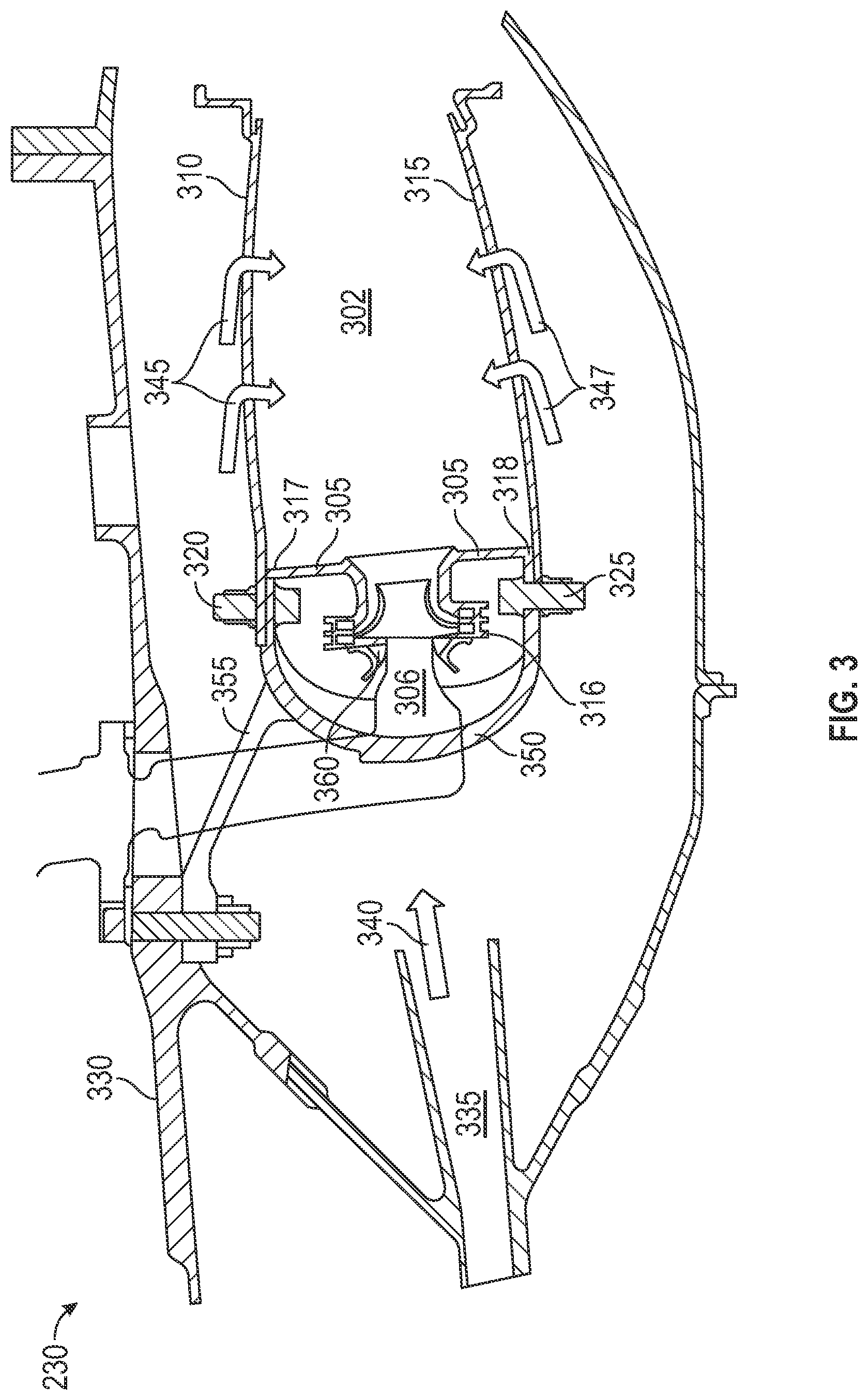 Patent US12504168 Figure 3 – Cowl damper for combustor