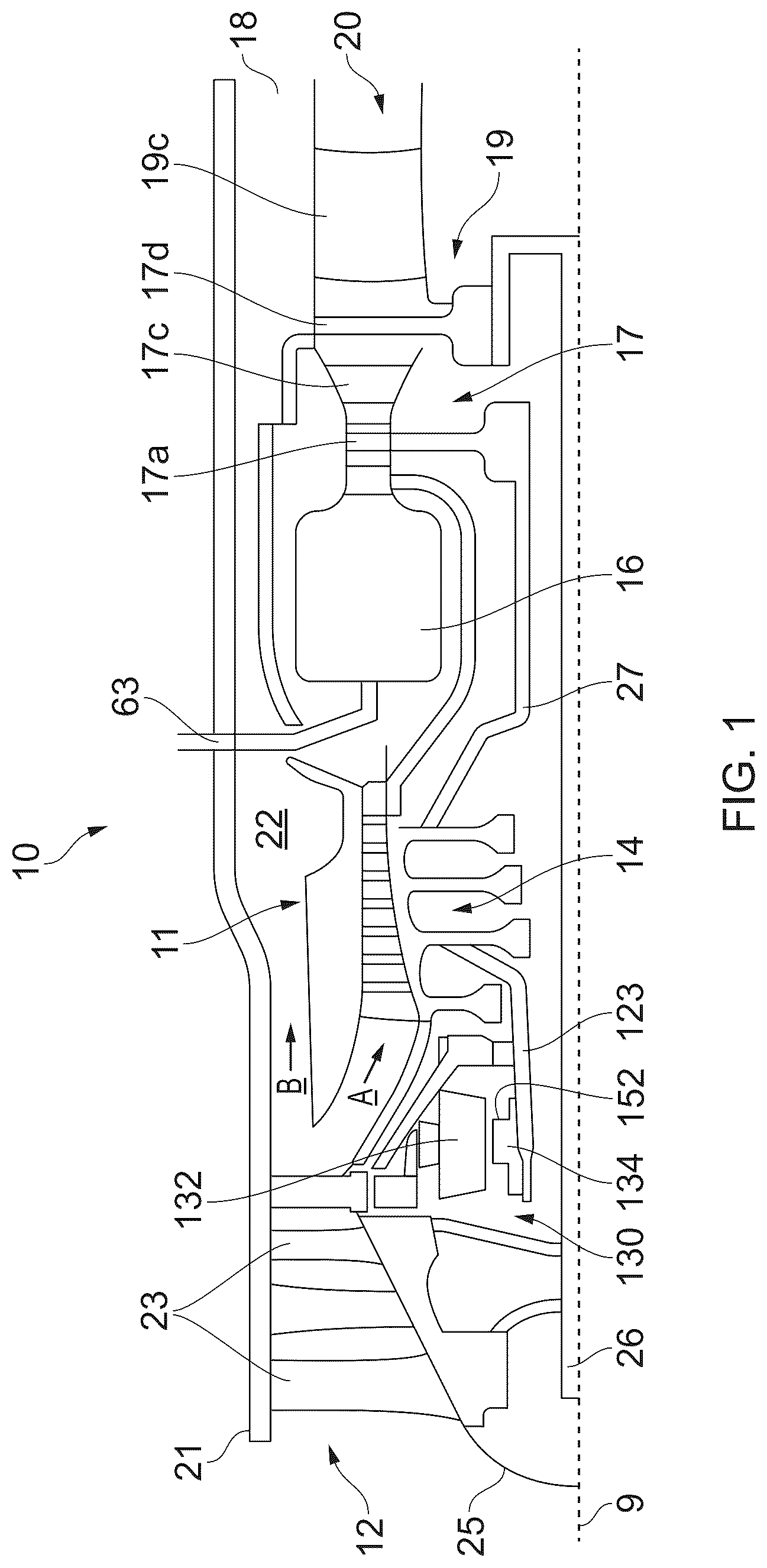 Patent US12504169 Figure 1 – Gas turbine engine