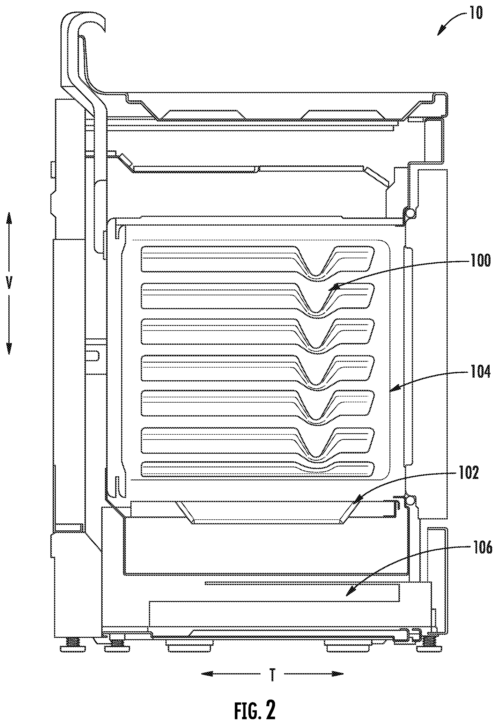 Patent US12504177 Figure 2 – Drawer guide for oven bottom drawer