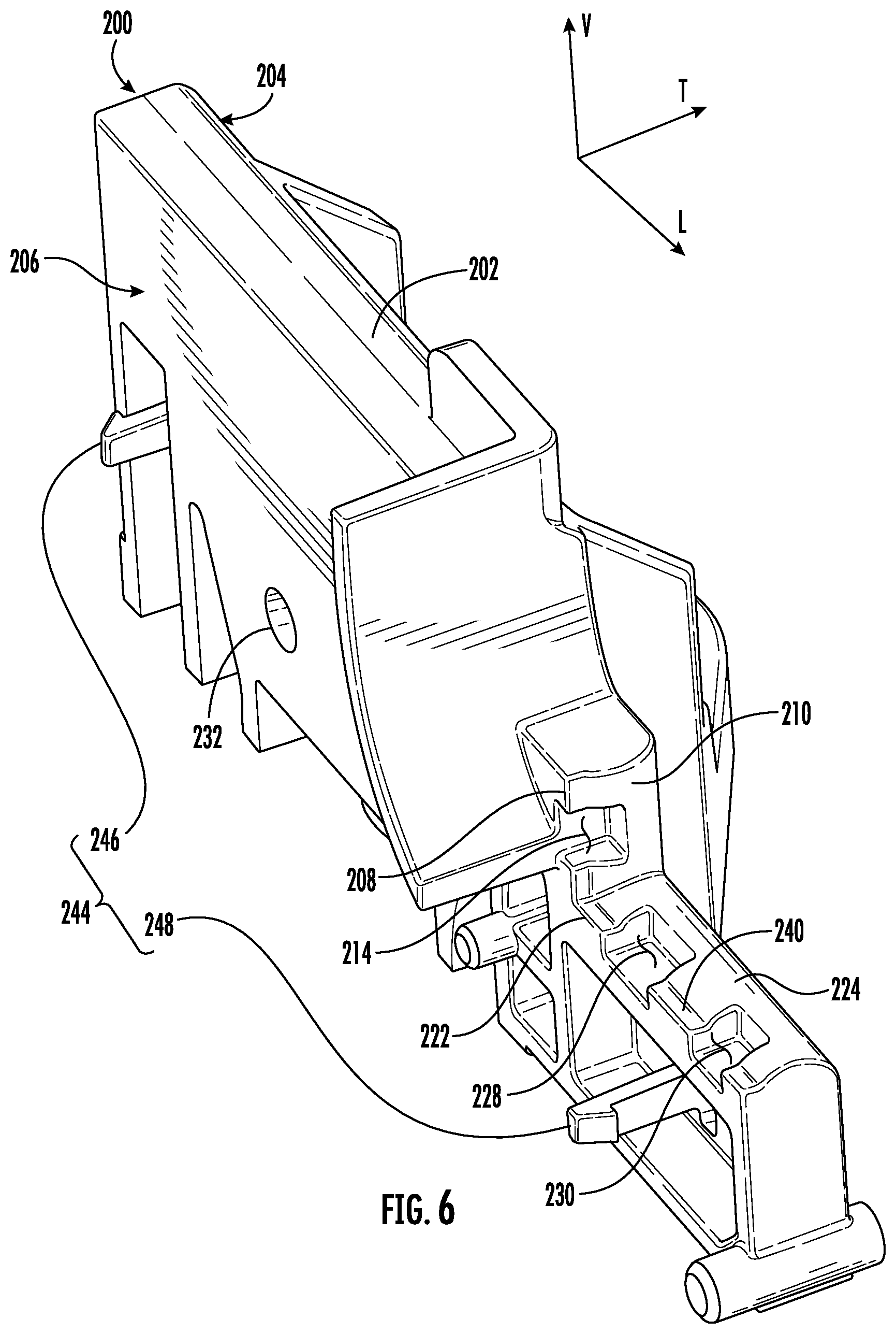 Patent US12504177 Figure 6 – Drawer guide for oven bottom drawer