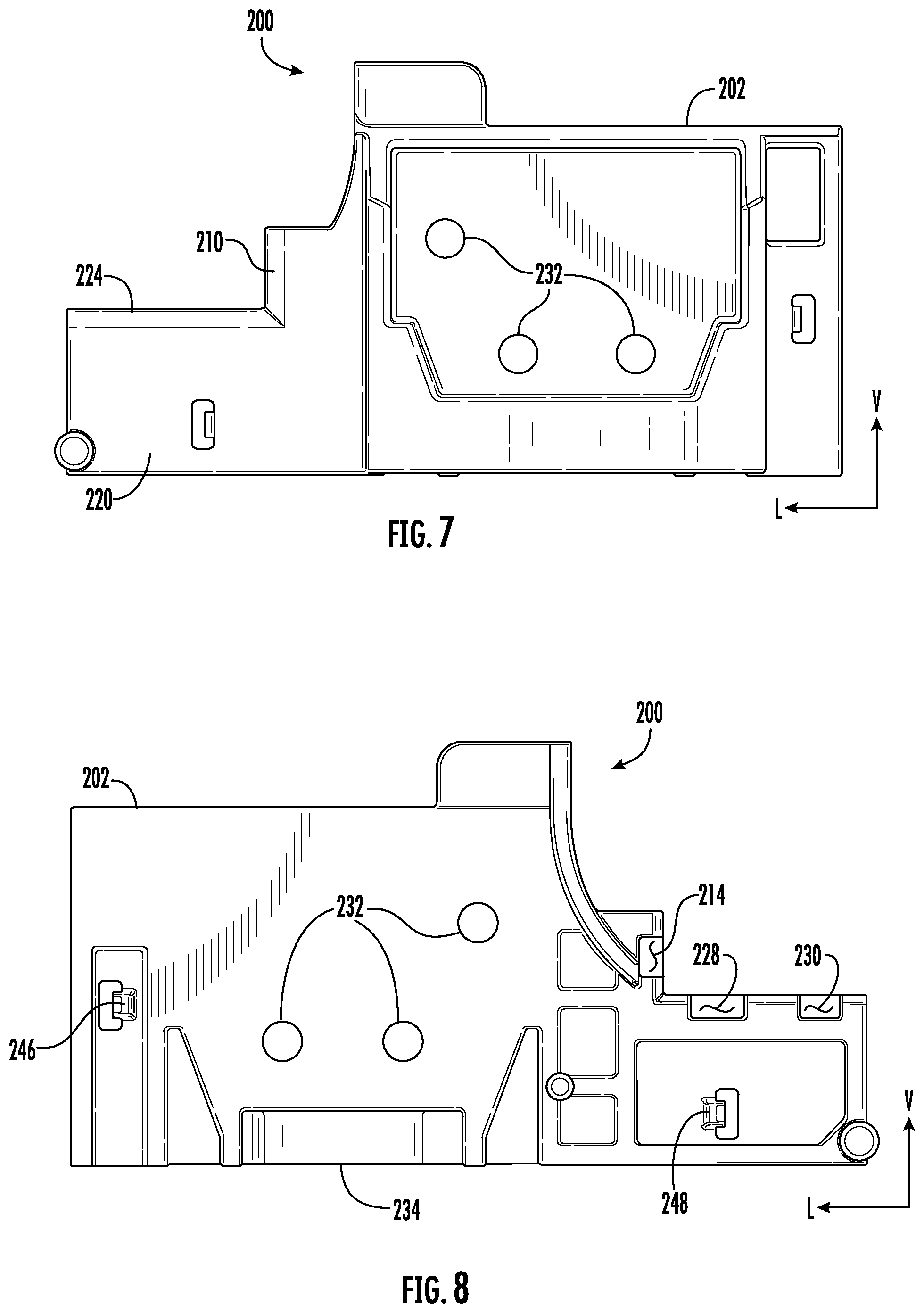 Patent US12504177 Figure 7 – Drawer guide for oven bottom drawer