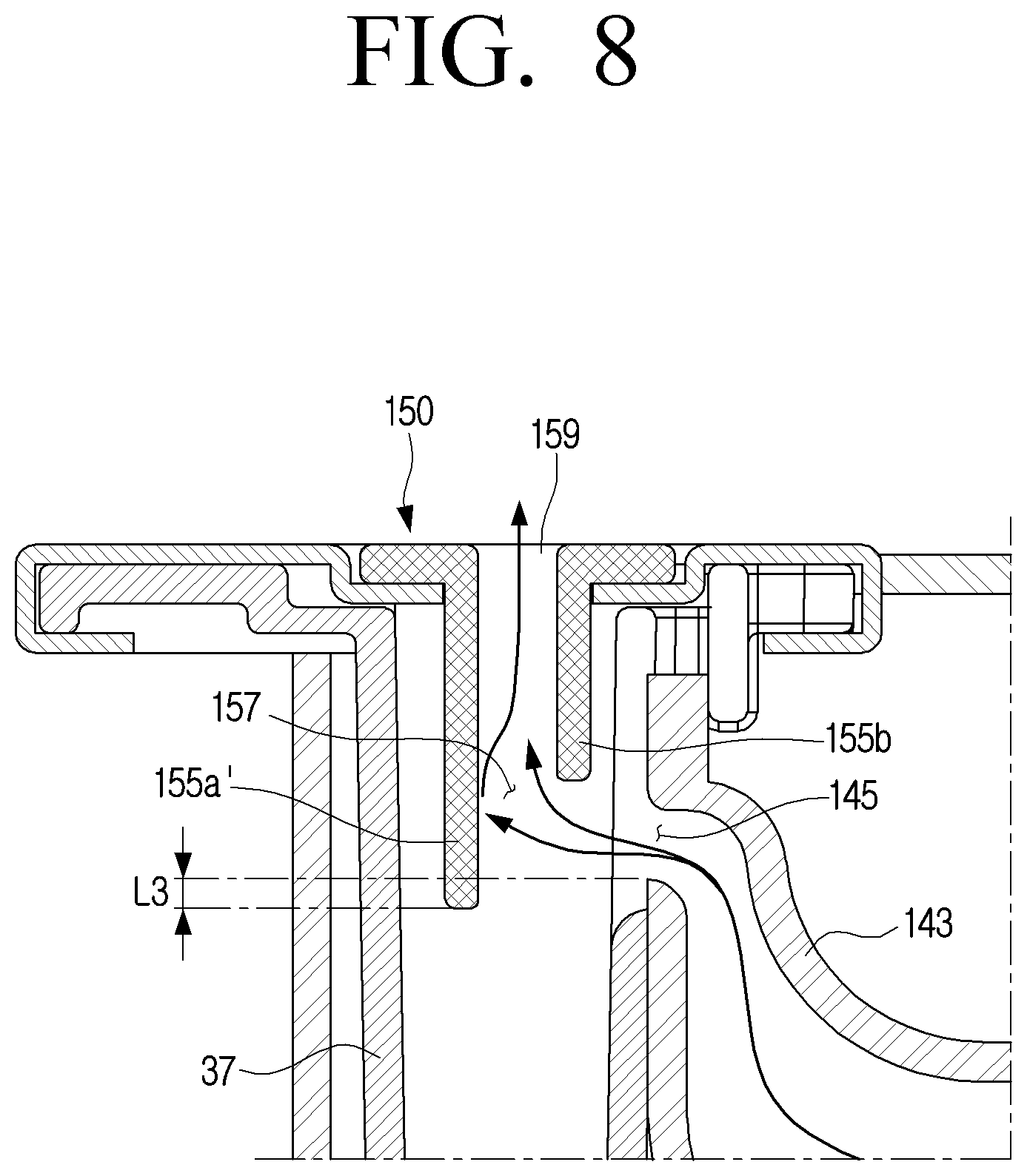 Patent US12504178 Figure 8 – Cooking device