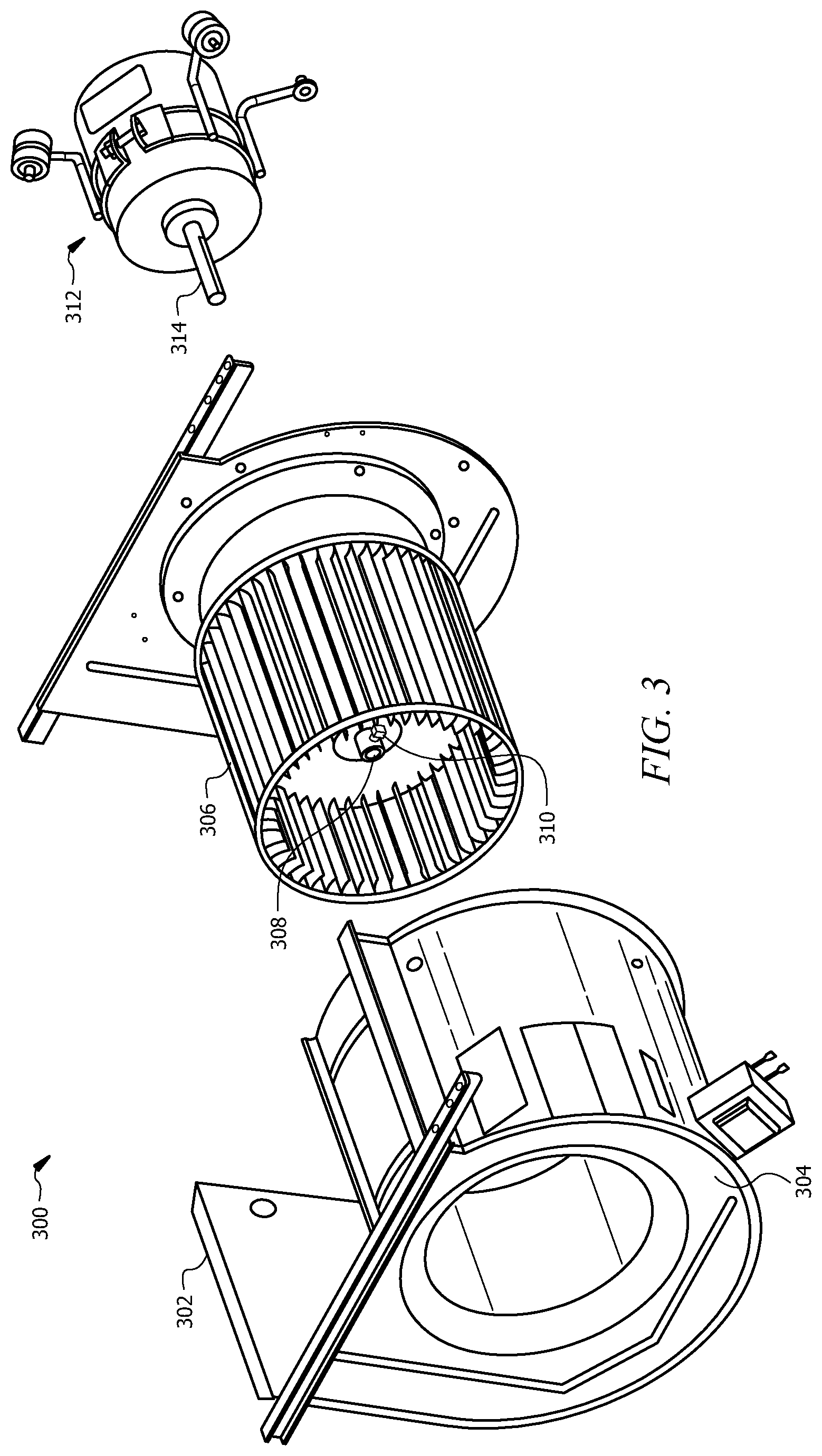 Patent US12504191 Figure 3 – System and method for detecting a loose blower wheel of a heating, ventilation, and air conditioning system