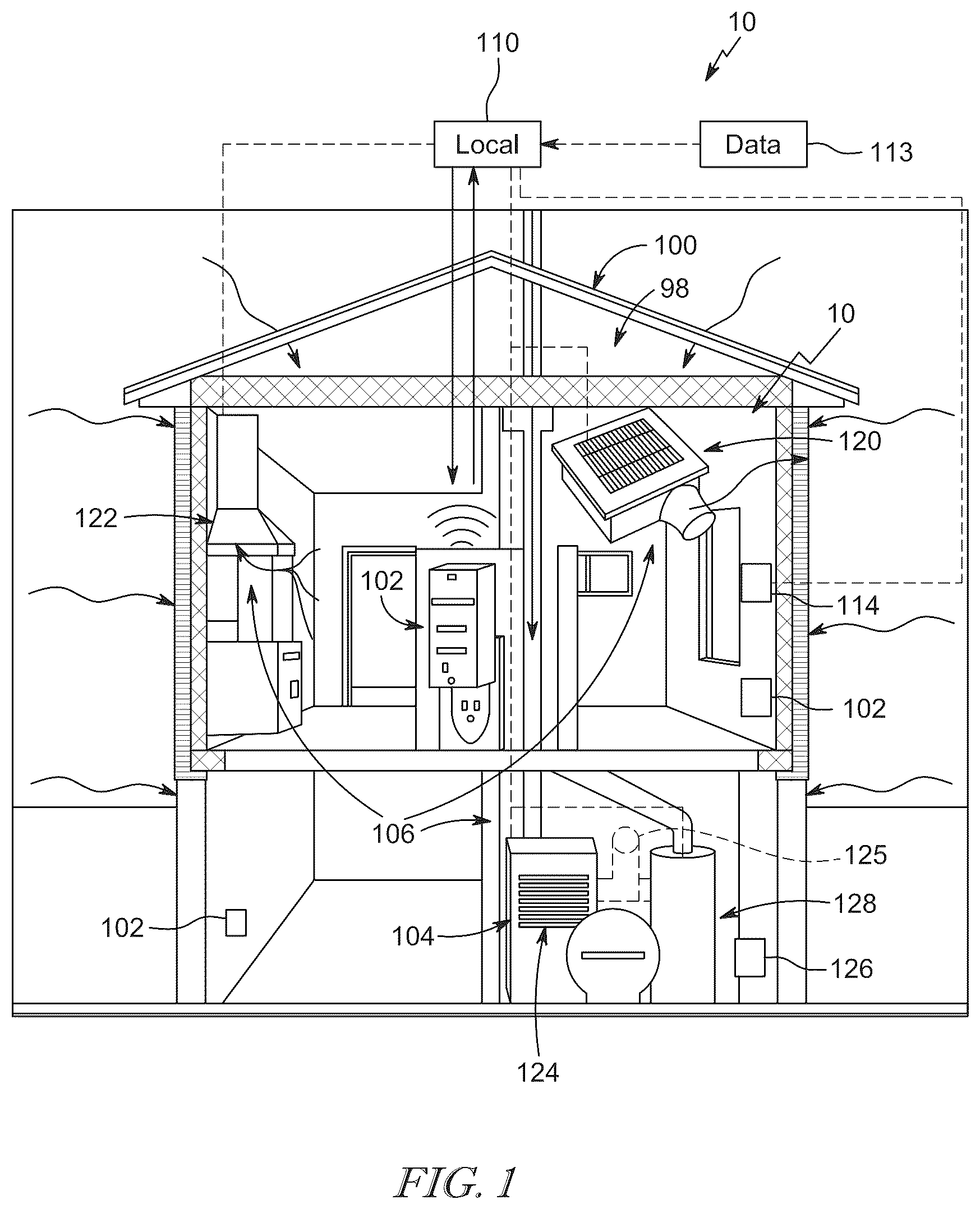 Patent US12504193 Figure 1 – System for adjusting humidity levels within an environment