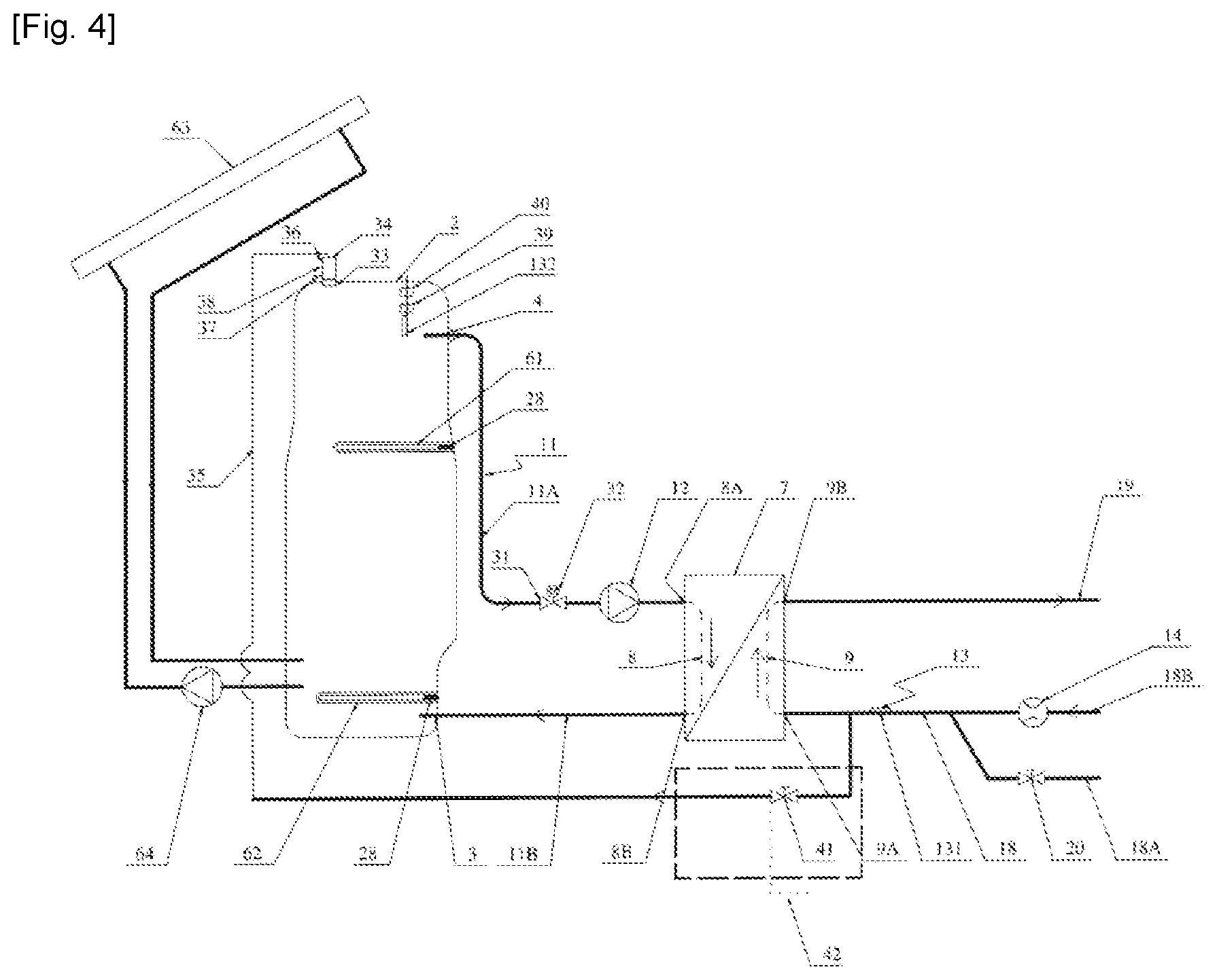 Patent US12504202 Figure 4 – Device for producing hot liquid