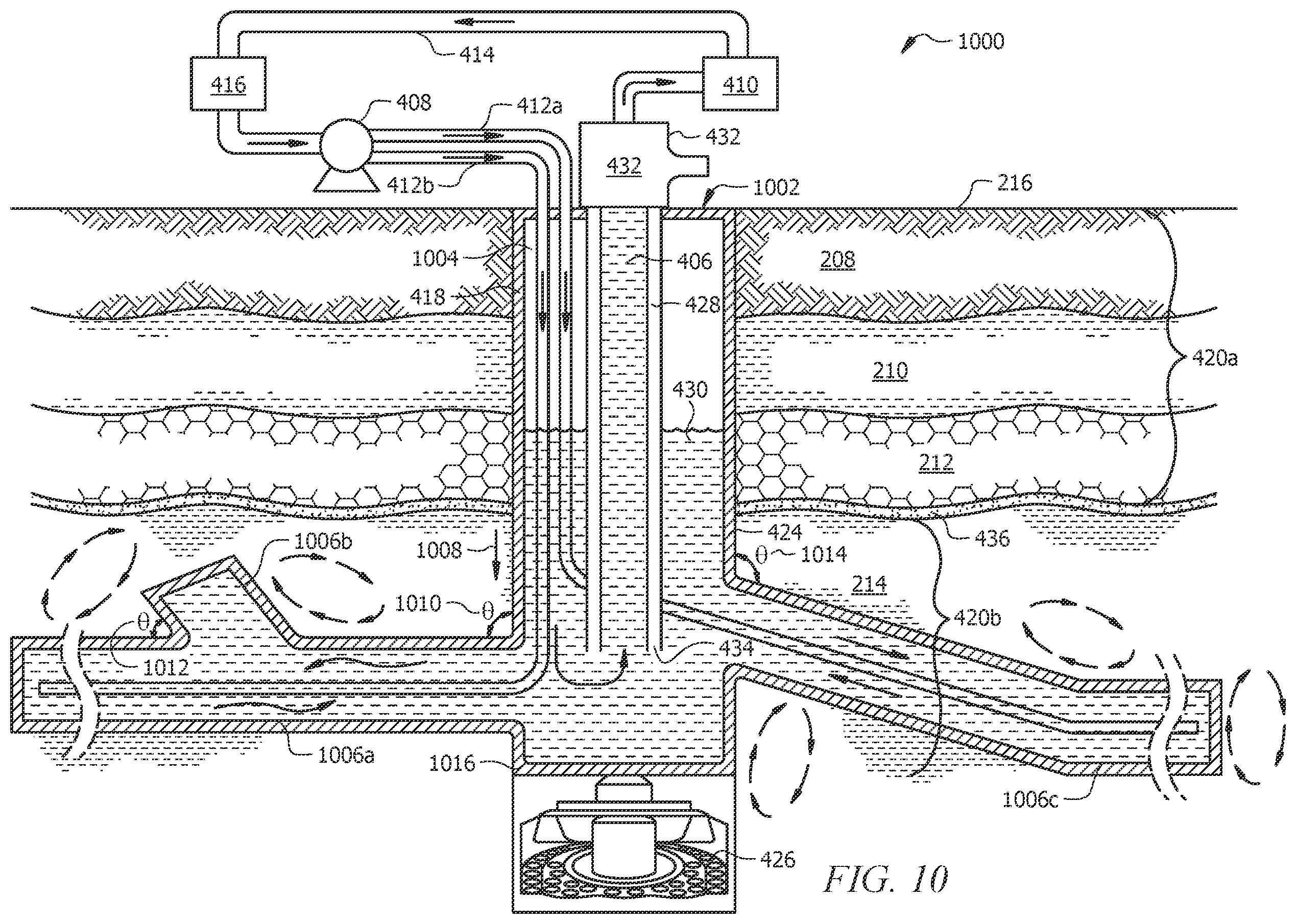 Patent US12504203 Figure 10 – Reverse-flow magma-based geothermal generation