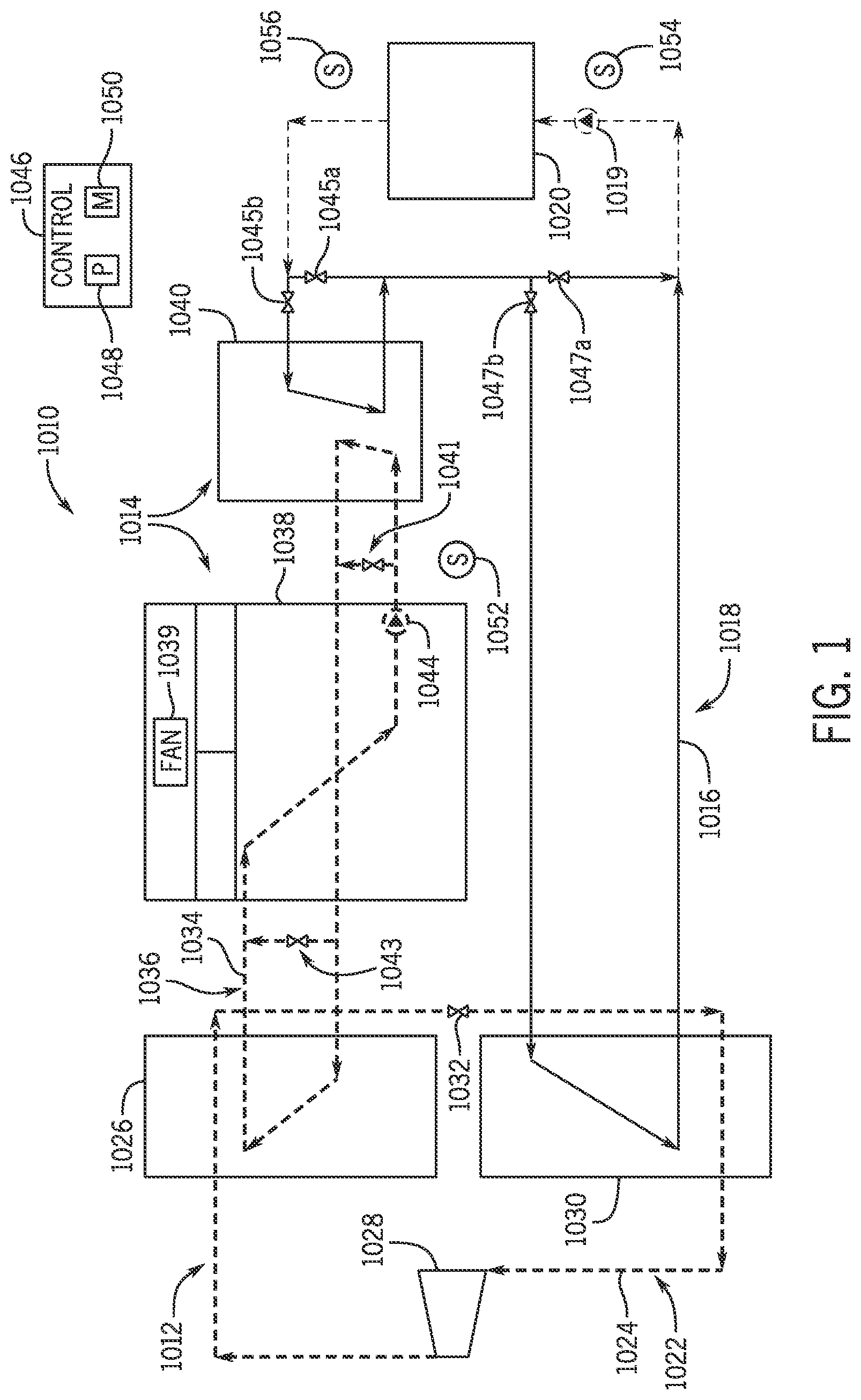 Patent US12504206 Figure 1 – Low charge series chiller and free cooling