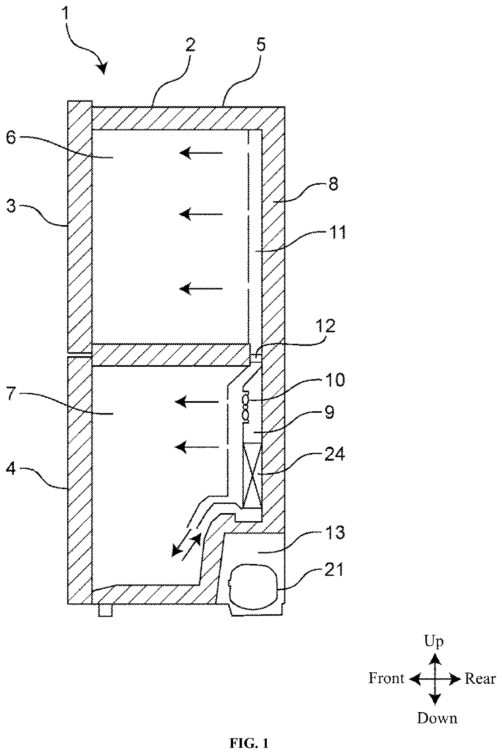 Patent US12504208 Figure 1 – Refrigerator