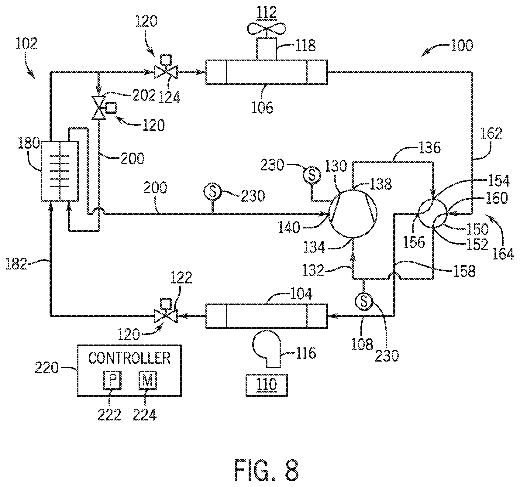 Patent US12504210 Figure 7 – Energy efficient heat pump with control system and compressor injection