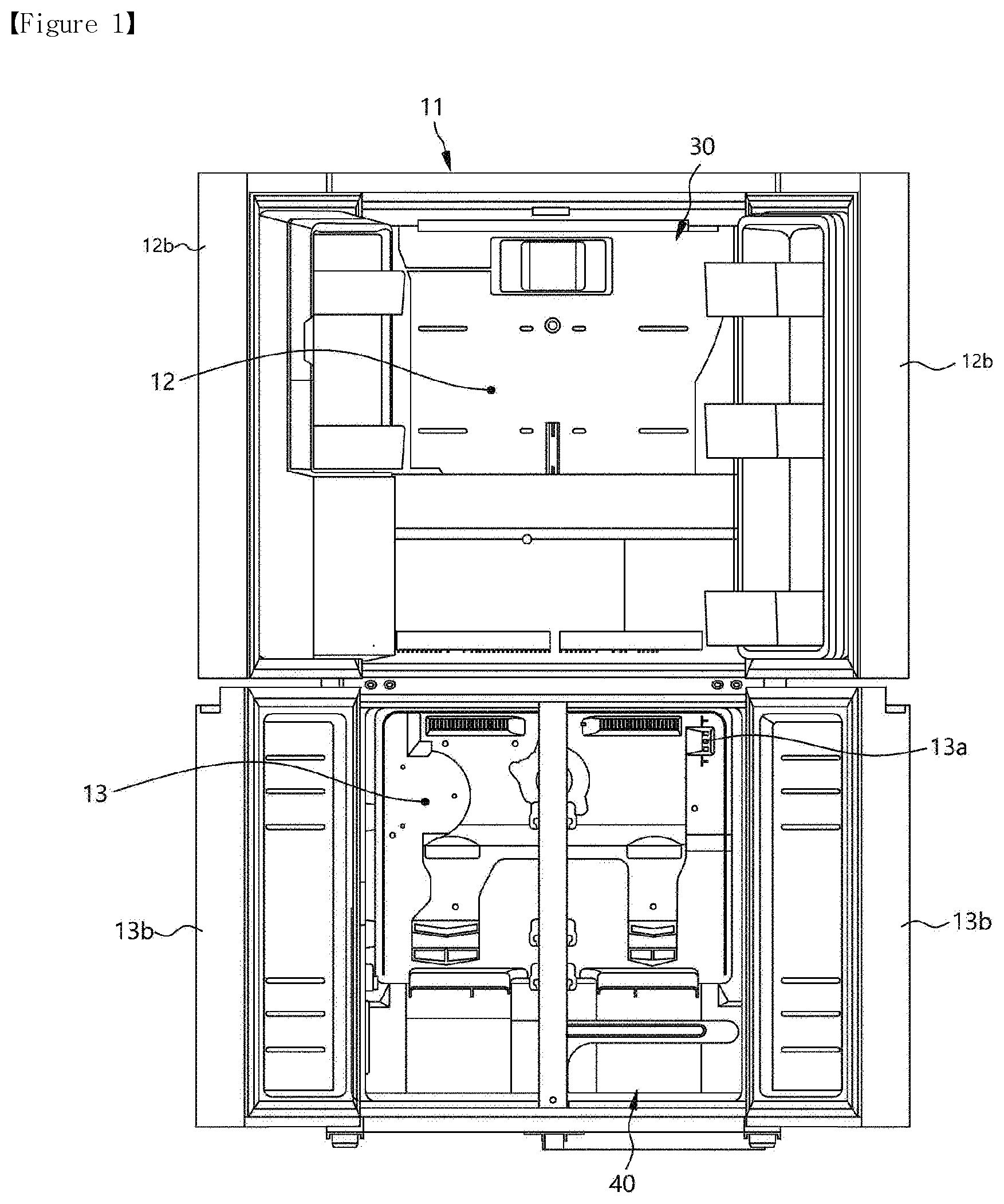 Patent US12504215 Figure 1 – Refrigerator