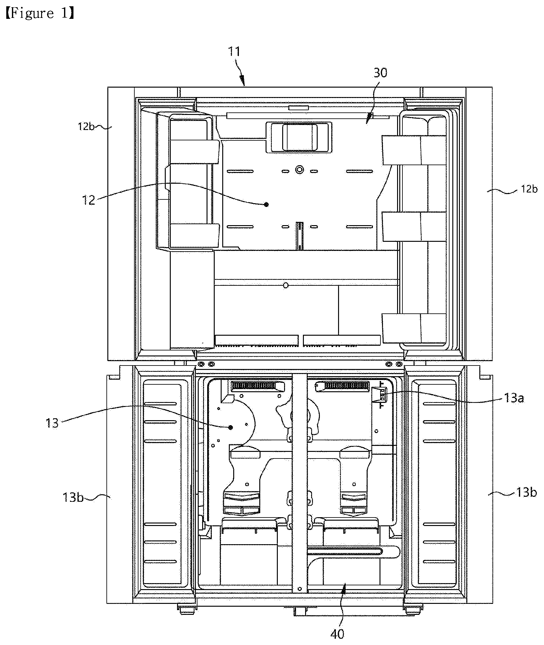 Patent US12504216 — Refrigerator — Figure 1