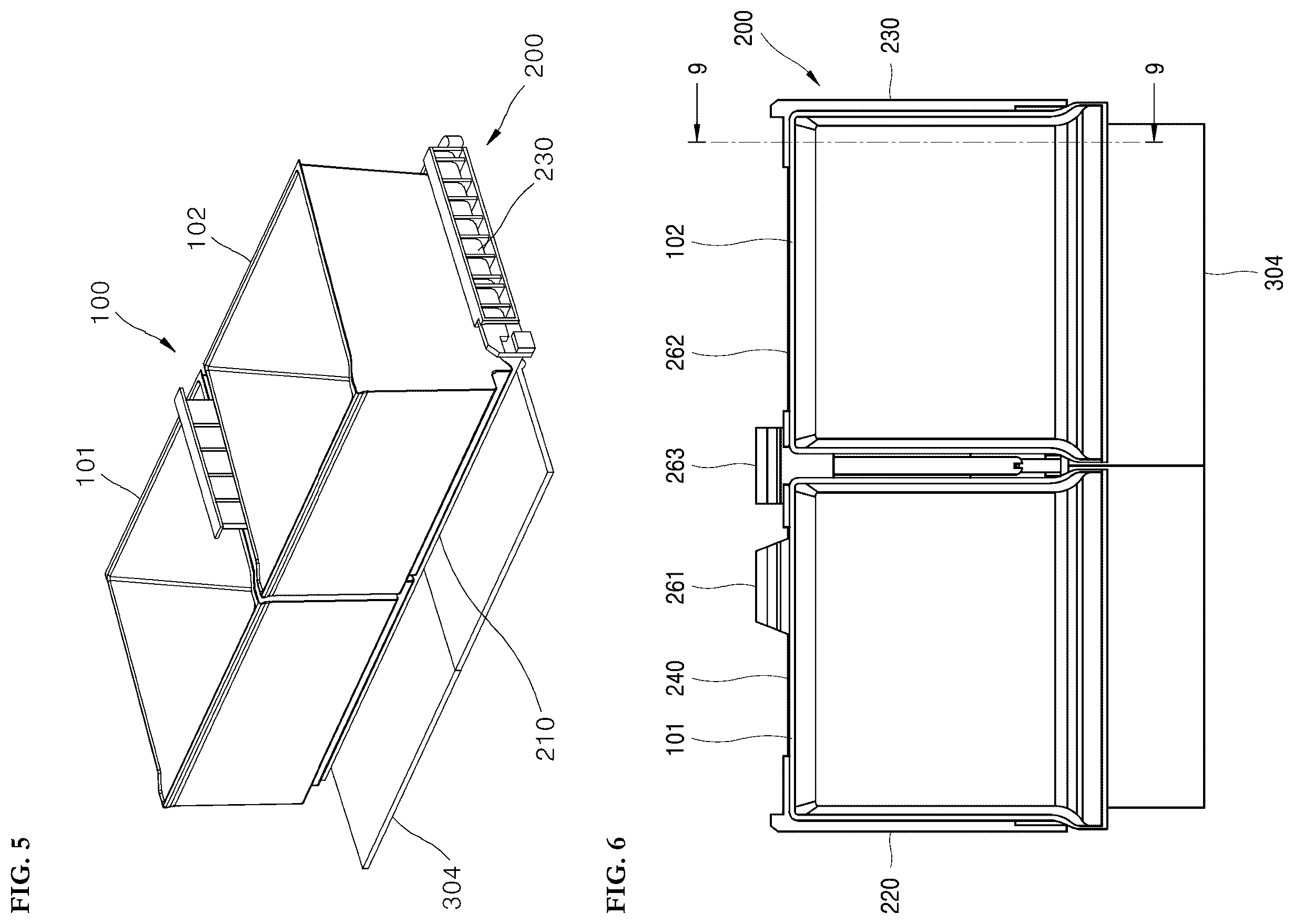Patent US12504222 Figure 5 – Refrigerator