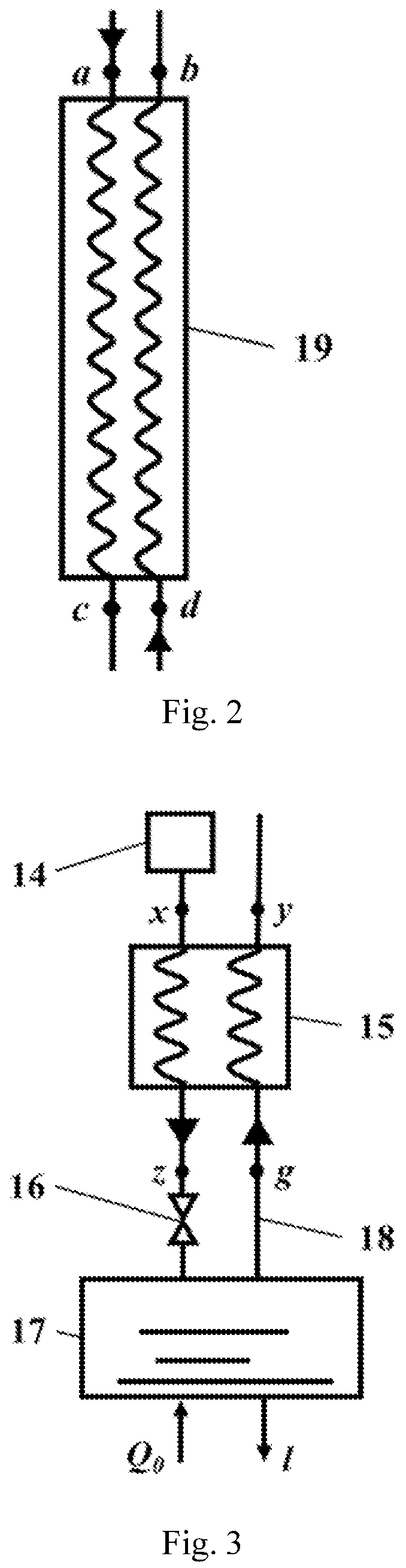 Patent US12504225 Figure 2 – Hydrogen or helium throttling liquefaction system using direct current flow from the cold and hot ends of the regenerative cryocoolers