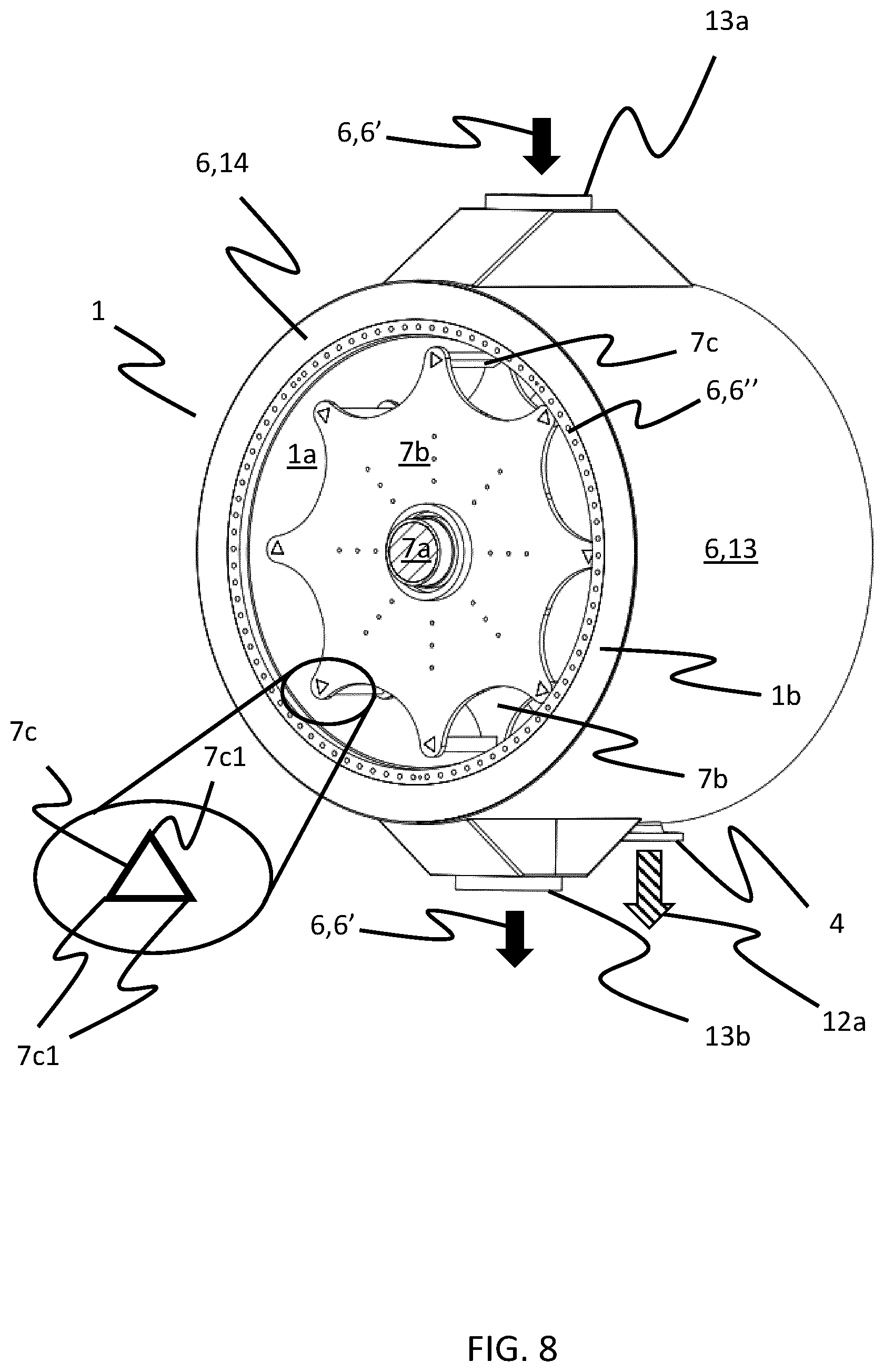 Patent US12504229 Figure 8 – Apparatus for continuous thermal separation of a multi-component substance