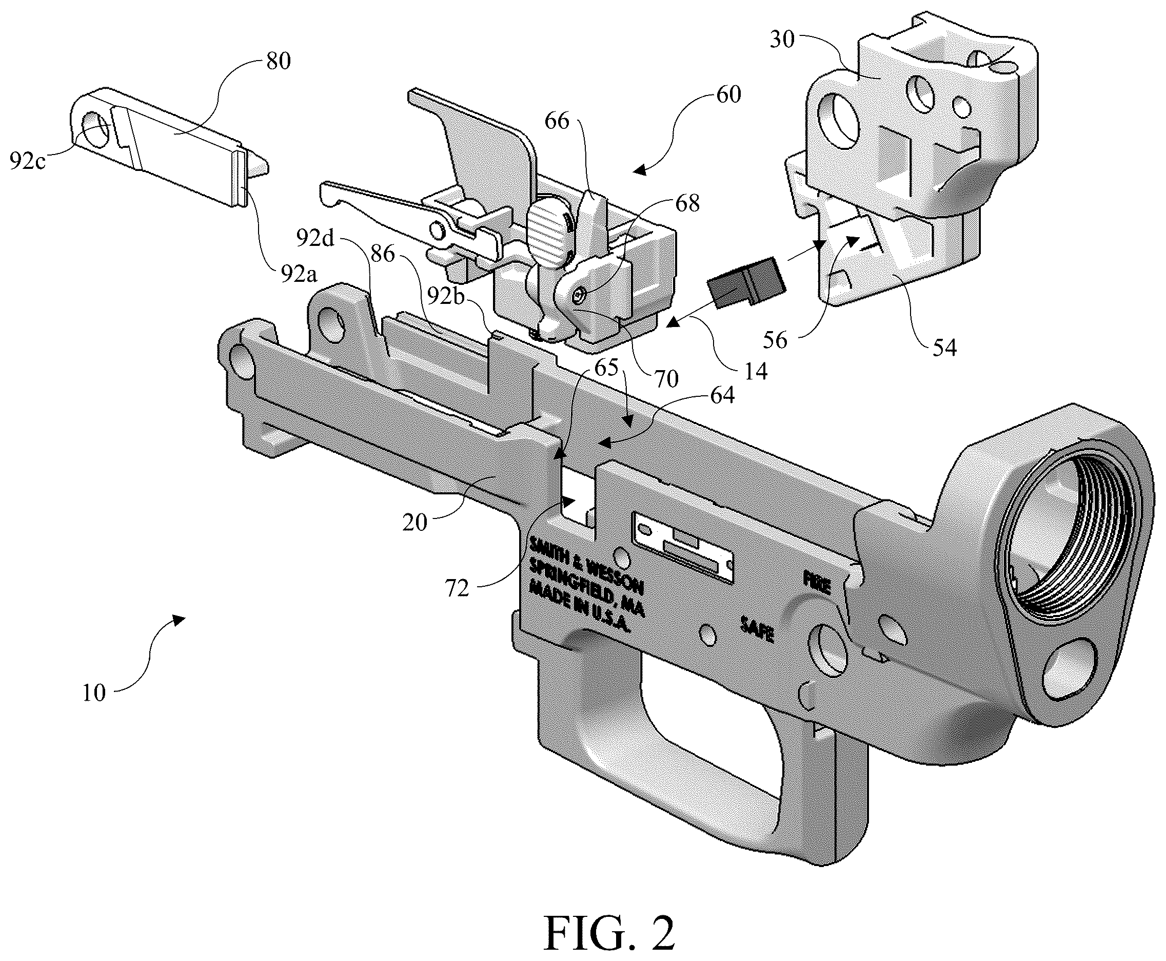 Patent US12504242 Figure 2 – Modular lower receiver