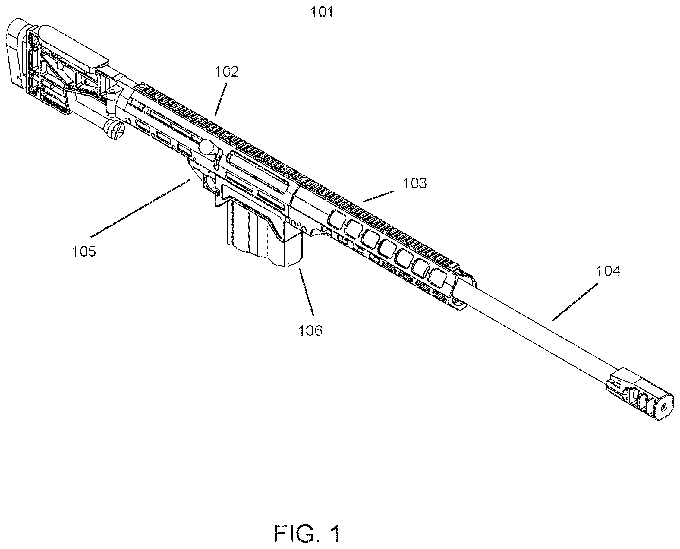 Patent US12504244 — Modular bolt action rifle with bearings — Figure 1
