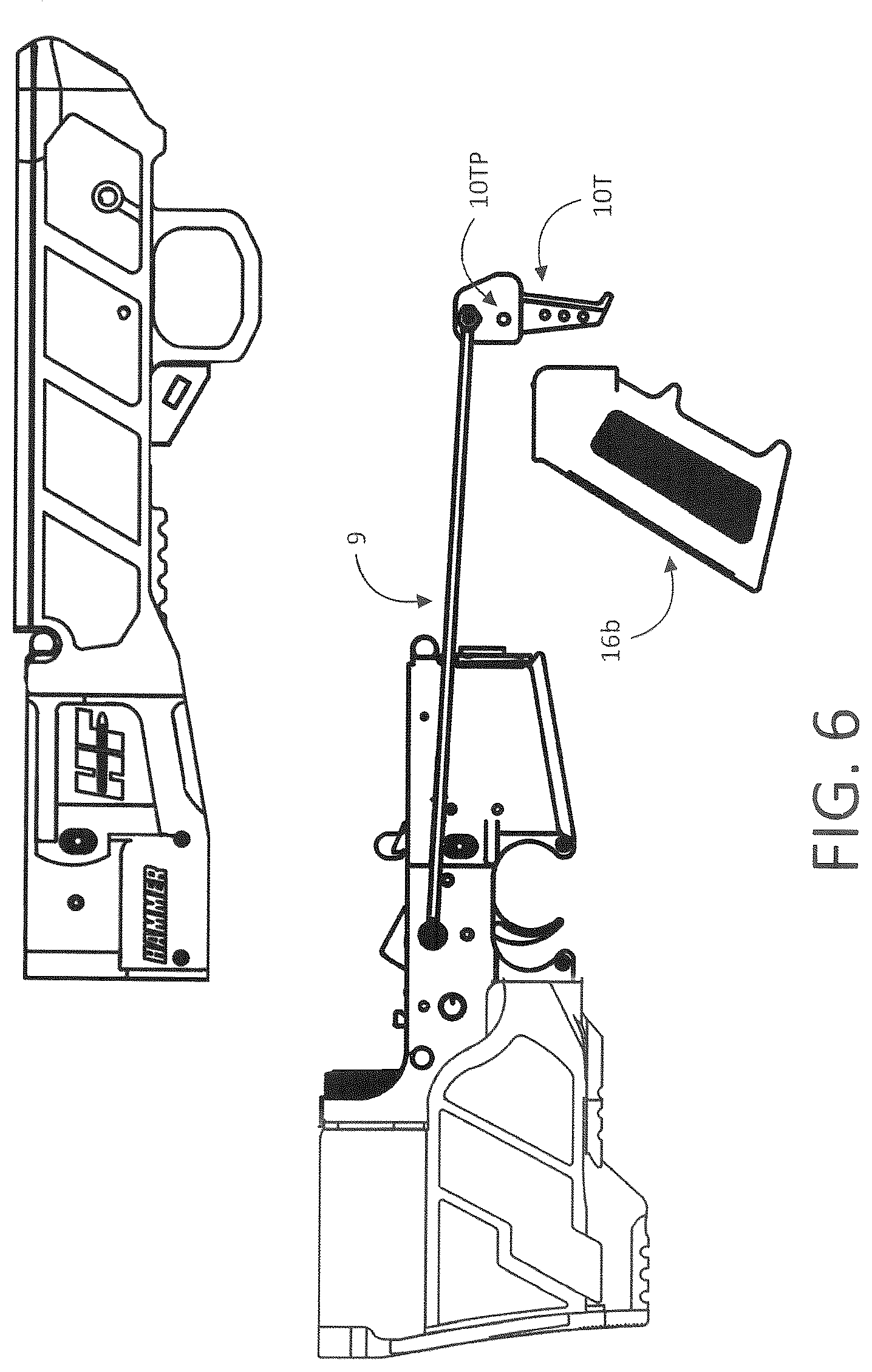 Patent US12504247 Figure 5 – Modular firearm lower receiver assembly for rapid conversion of AR-15 type firearms to a bullpup configuration and method of assembly thereof
