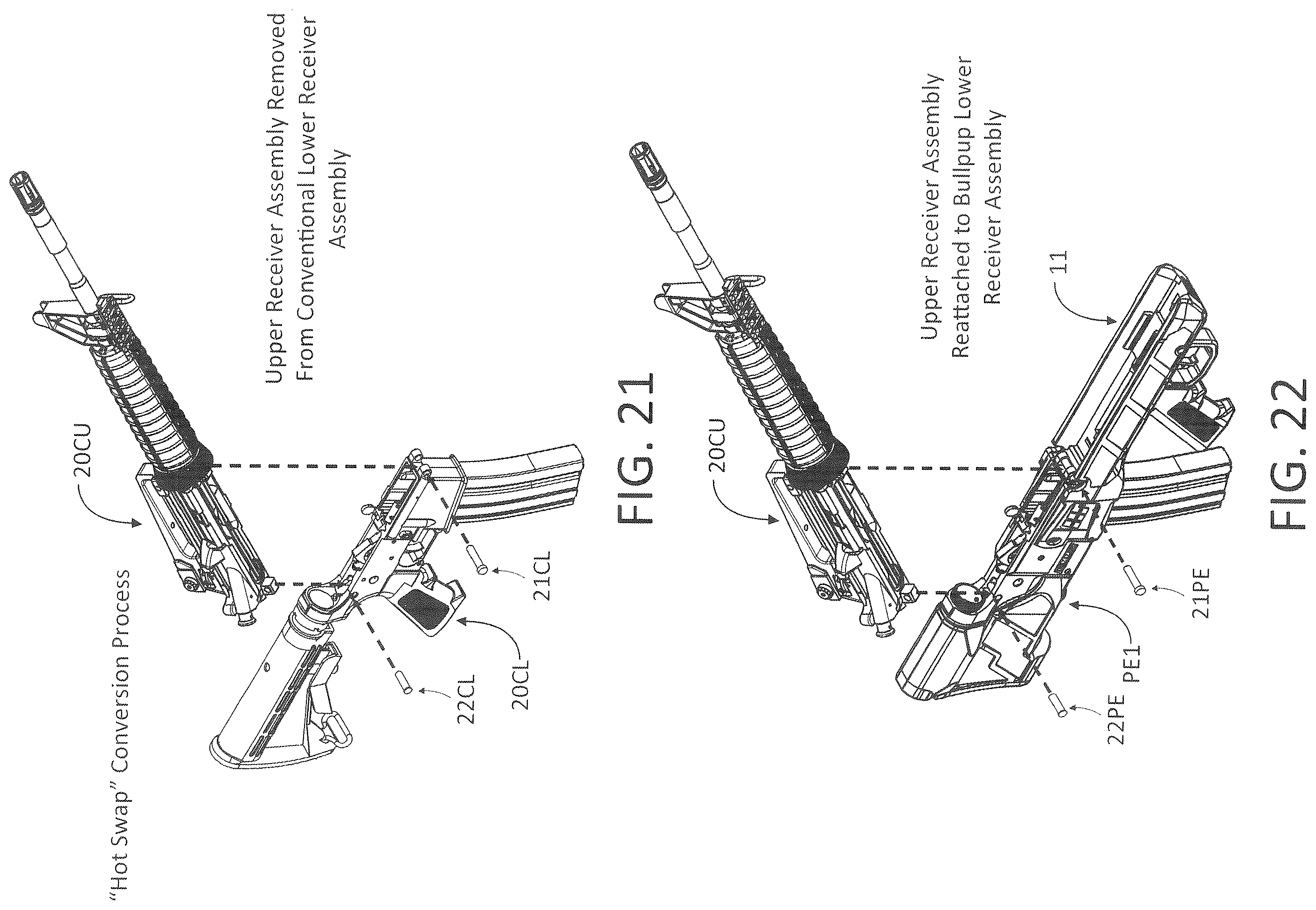 Patent US12504247 Figure 17 – Modular firearm lower receiver assembly for rapid conversion of AR-15 type firearms to a bullpup configuration and method of assembly thereof