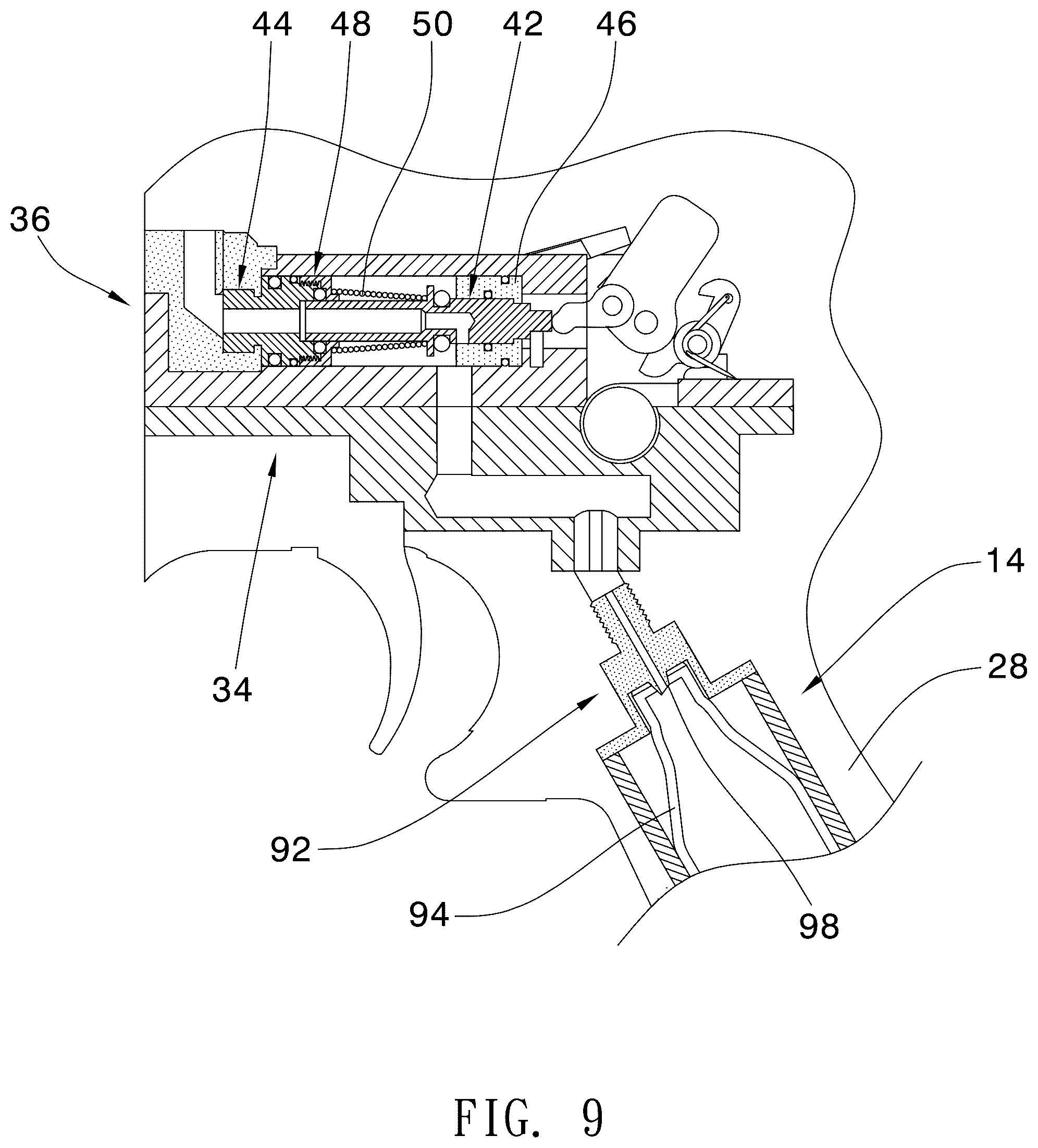Patent US12504254 Figure 6 – Shell-throwing toy long gun