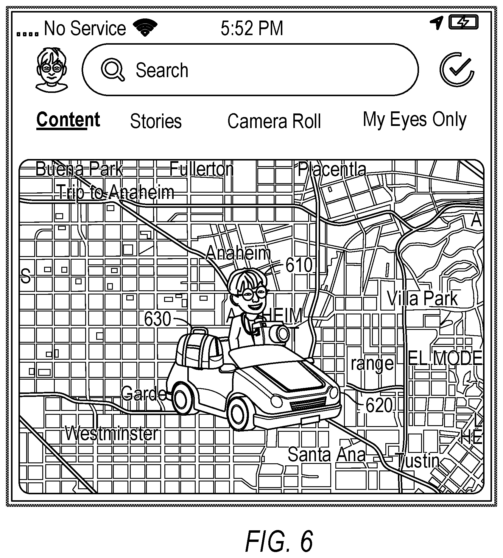 Patent US12504287 Figure 6 – Avatar based on trip