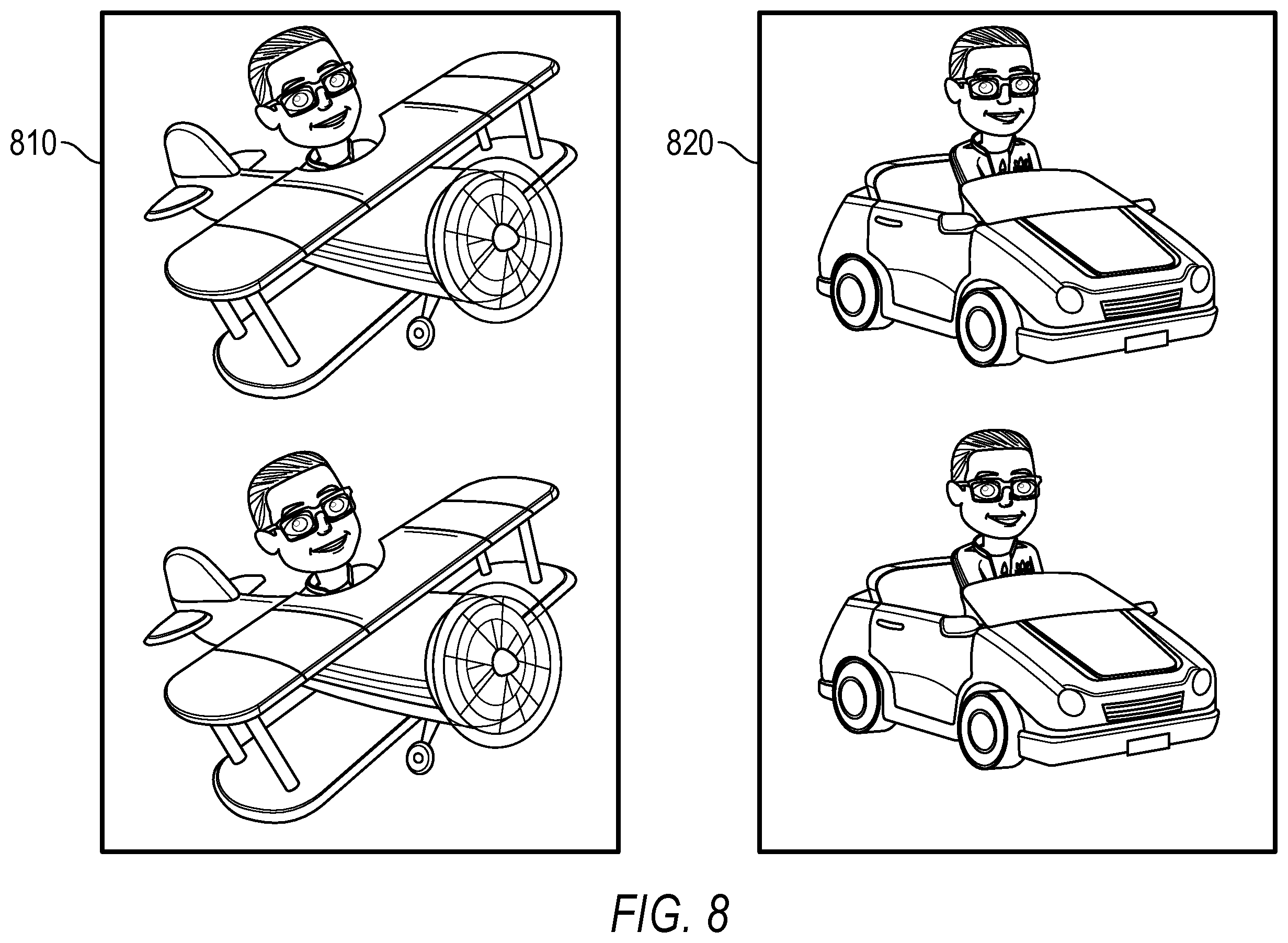 Patent US12504287 Figure 8 – Avatar based on trip