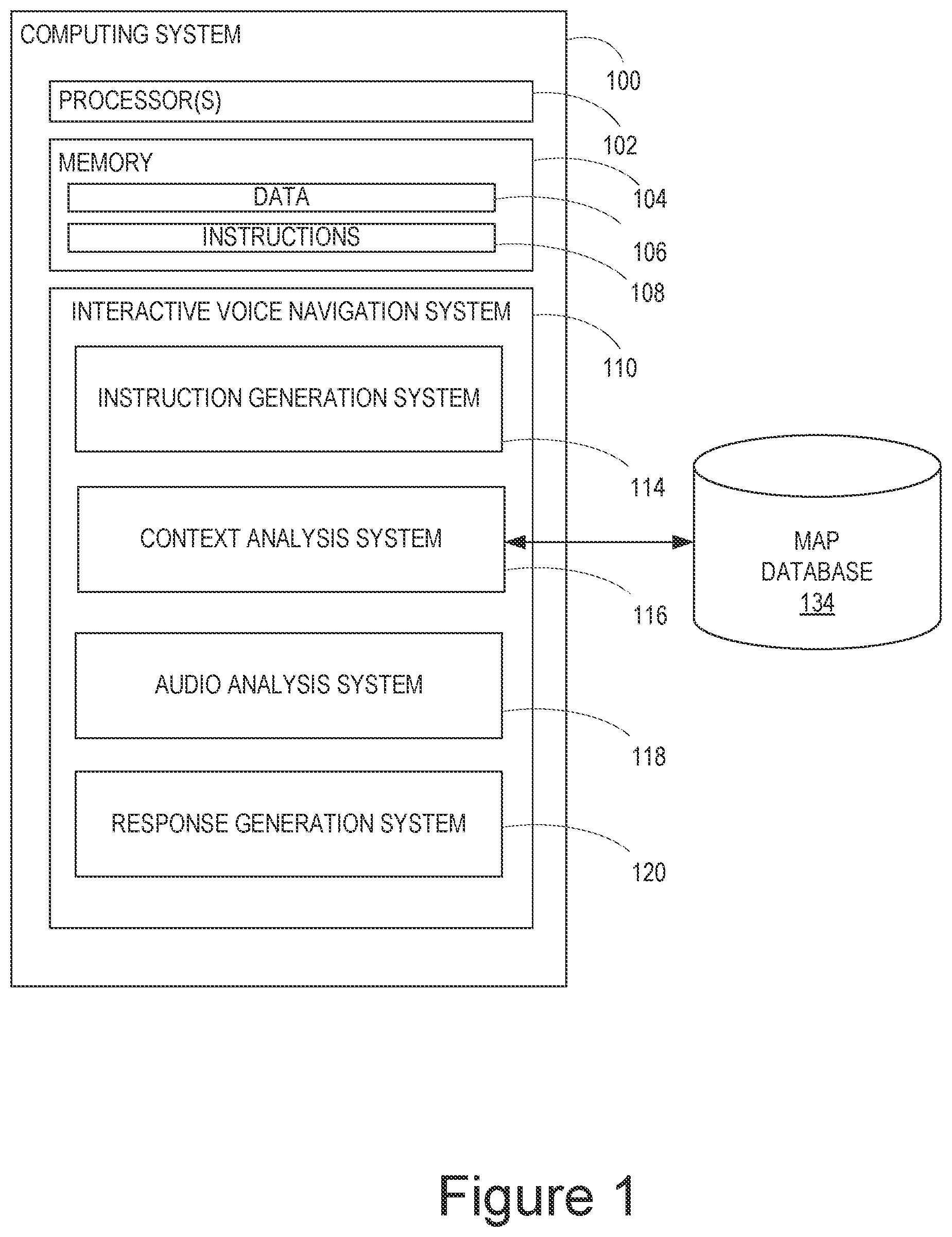 Patent US12504292 Figure 1 – Interactive voice navigation