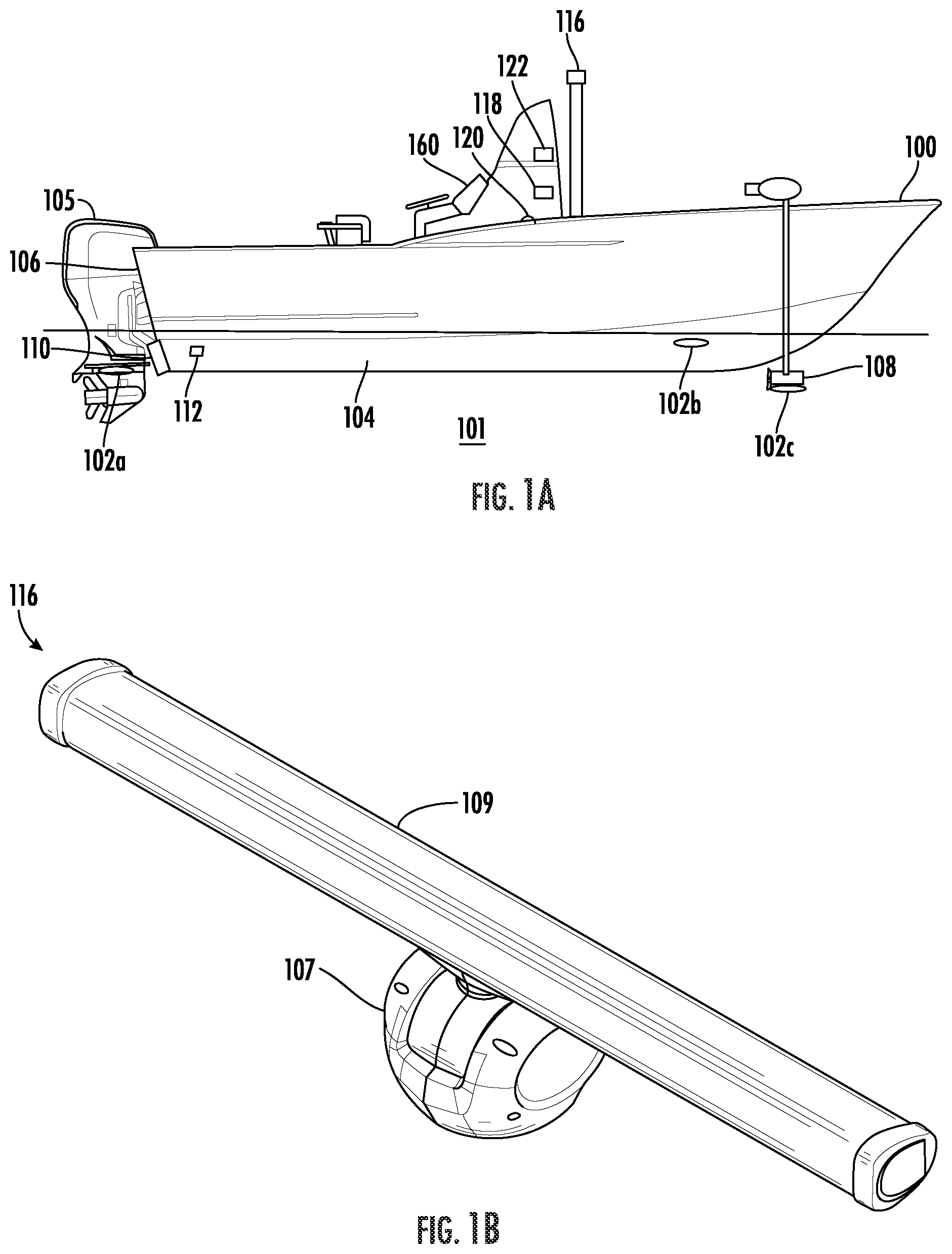 Patent US12504298 Figure 1 – Radar slam for watercraft operation including auto docking