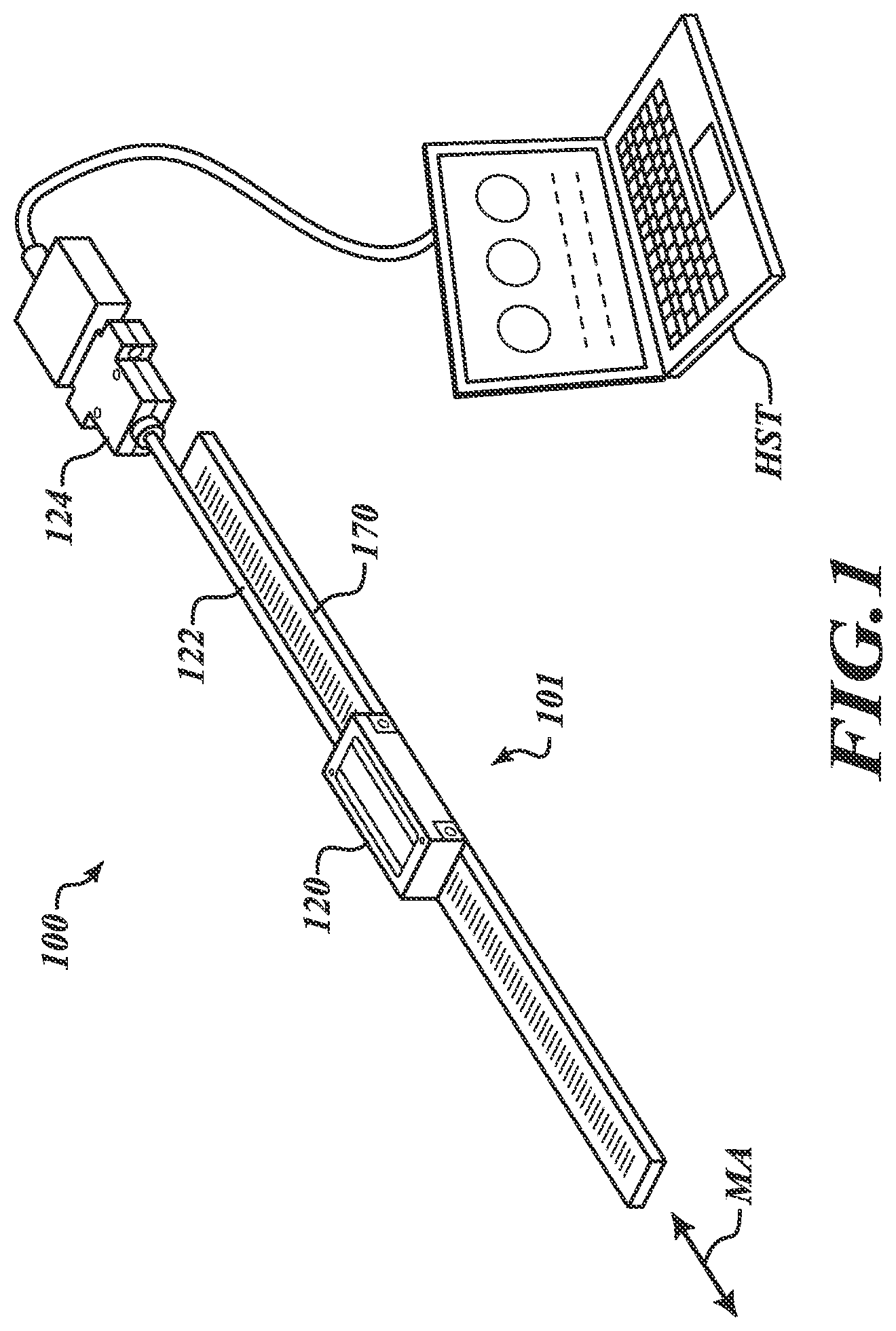 Patent US12504301 Figure 1 – Inductive linear encoder with gap adjustment