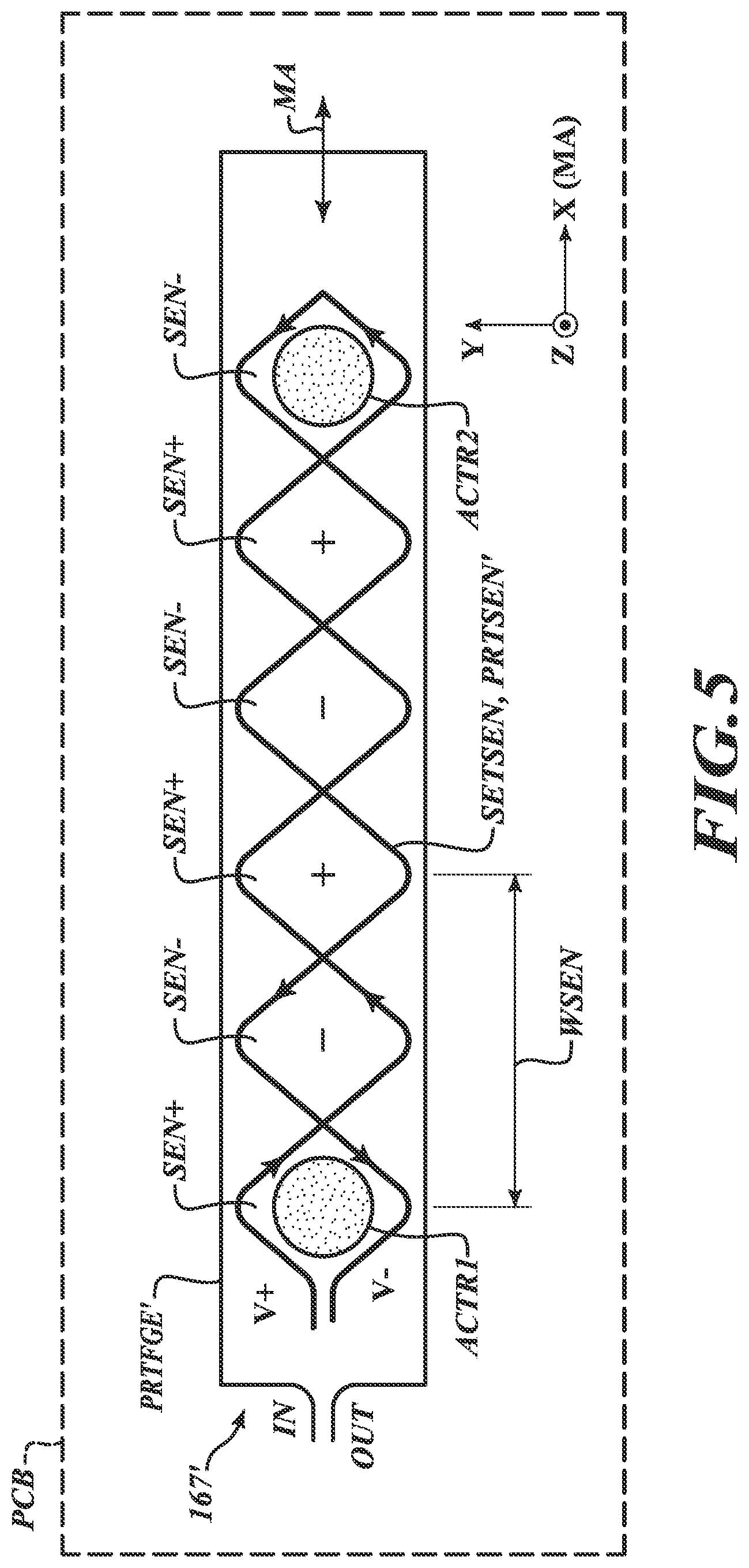 Patent US12504301 Figure 5 – Inductive linear encoder with gap adjustment