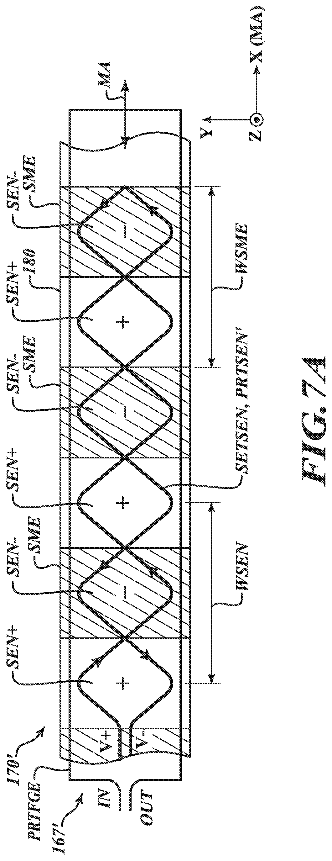 Patent US12504301 Figure 7 – Inductive linear encoder with gap adjustment