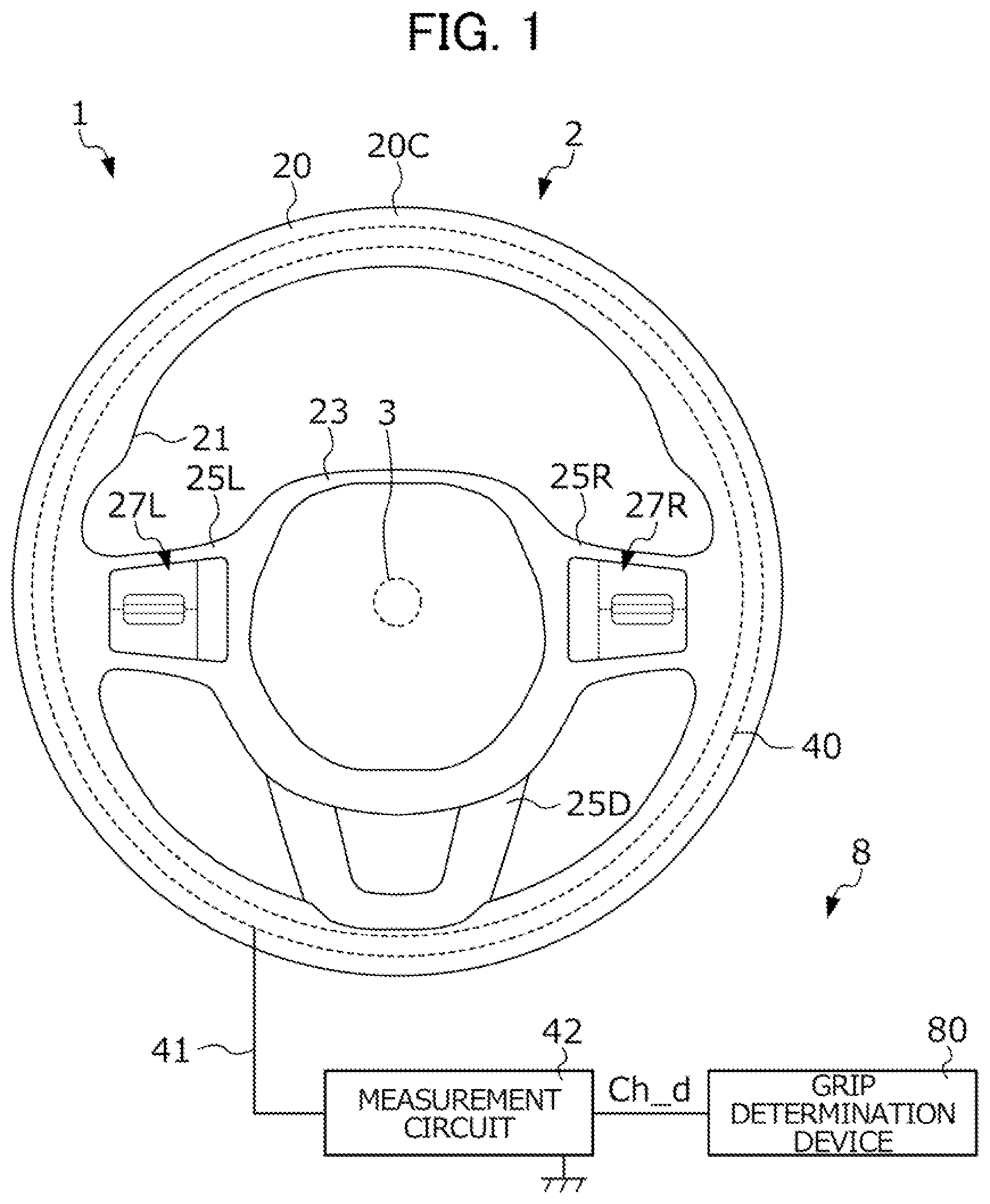 Patent US12504303 Figure 1 – Steering device