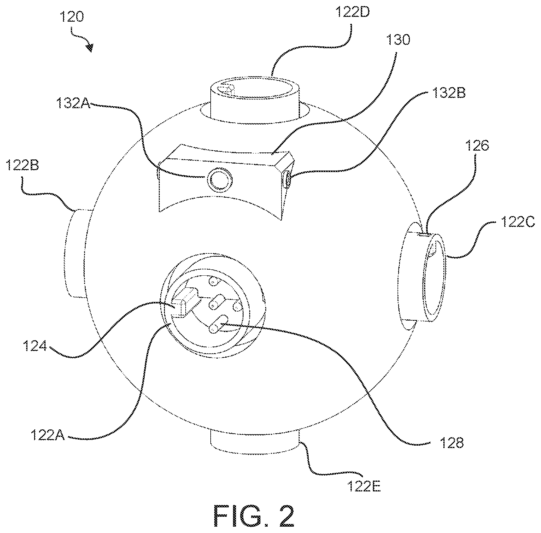 Patent US12504351 Figure 2 – Multi-function robotic arm with modular hub for automated inspection and maintenance of autonomous vehicles