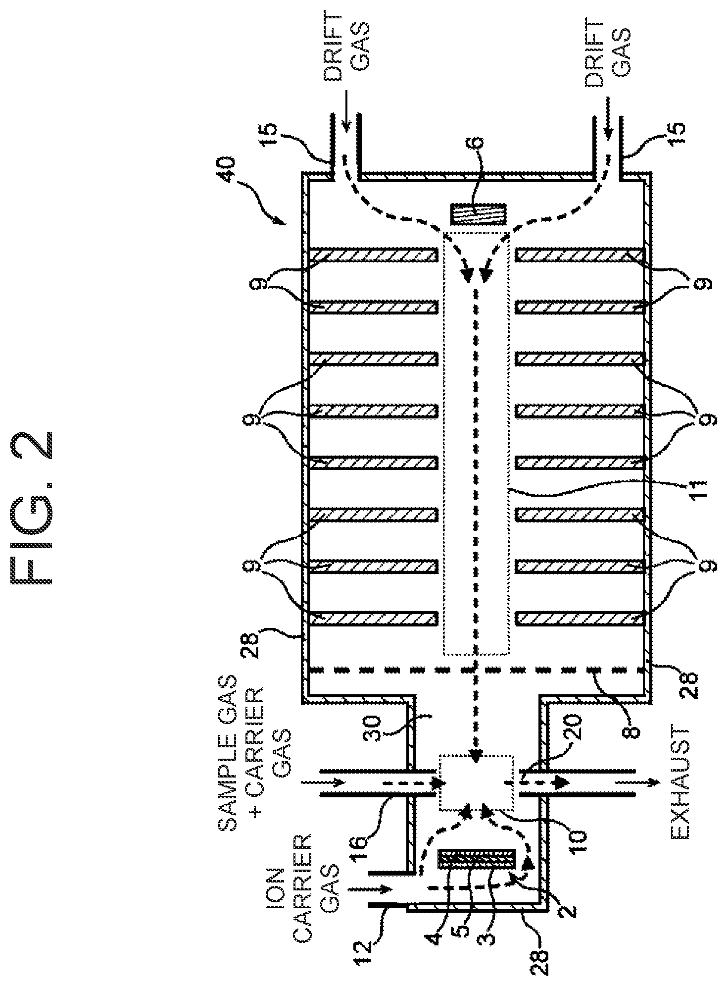 Patent US12504399 Figure 2 – IMS analyzer