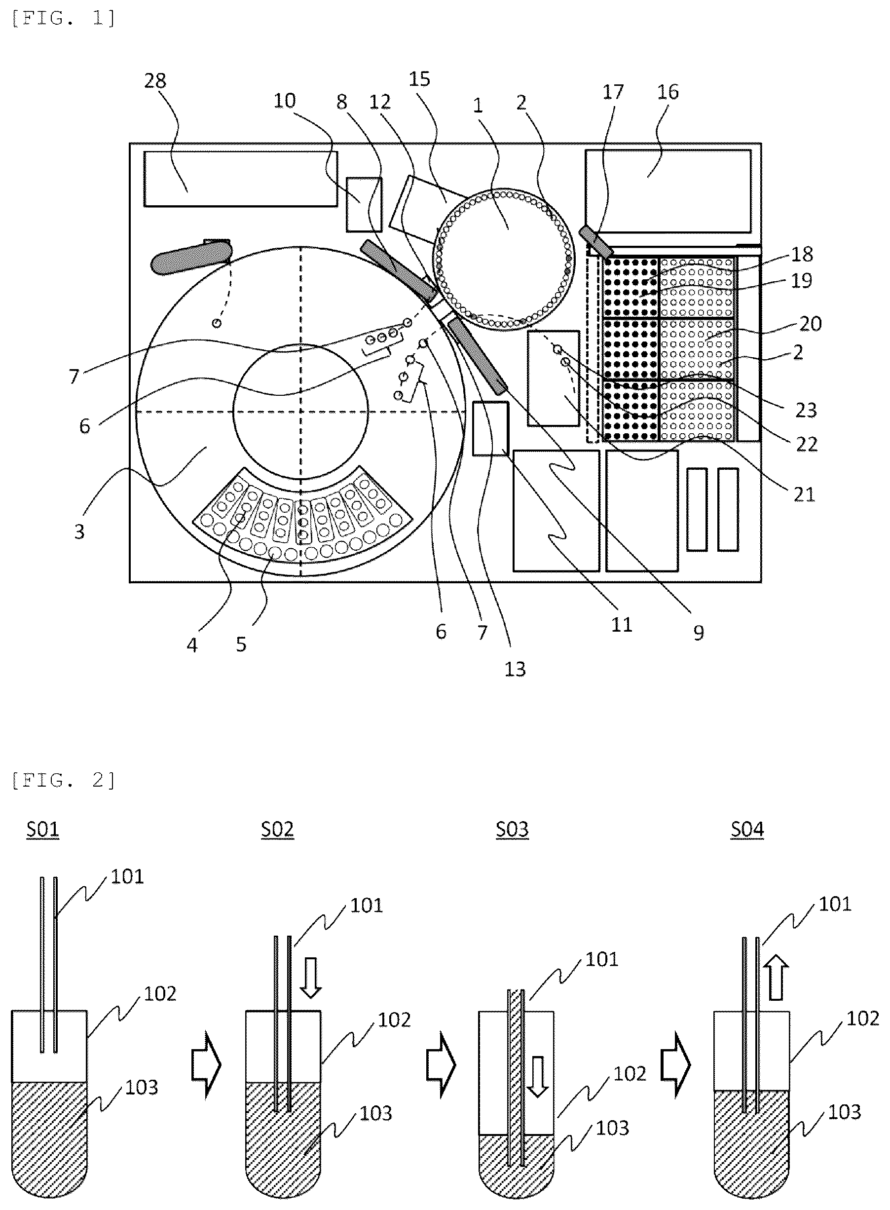 Patent US12504437 Figure 1 – Automatic analysis device