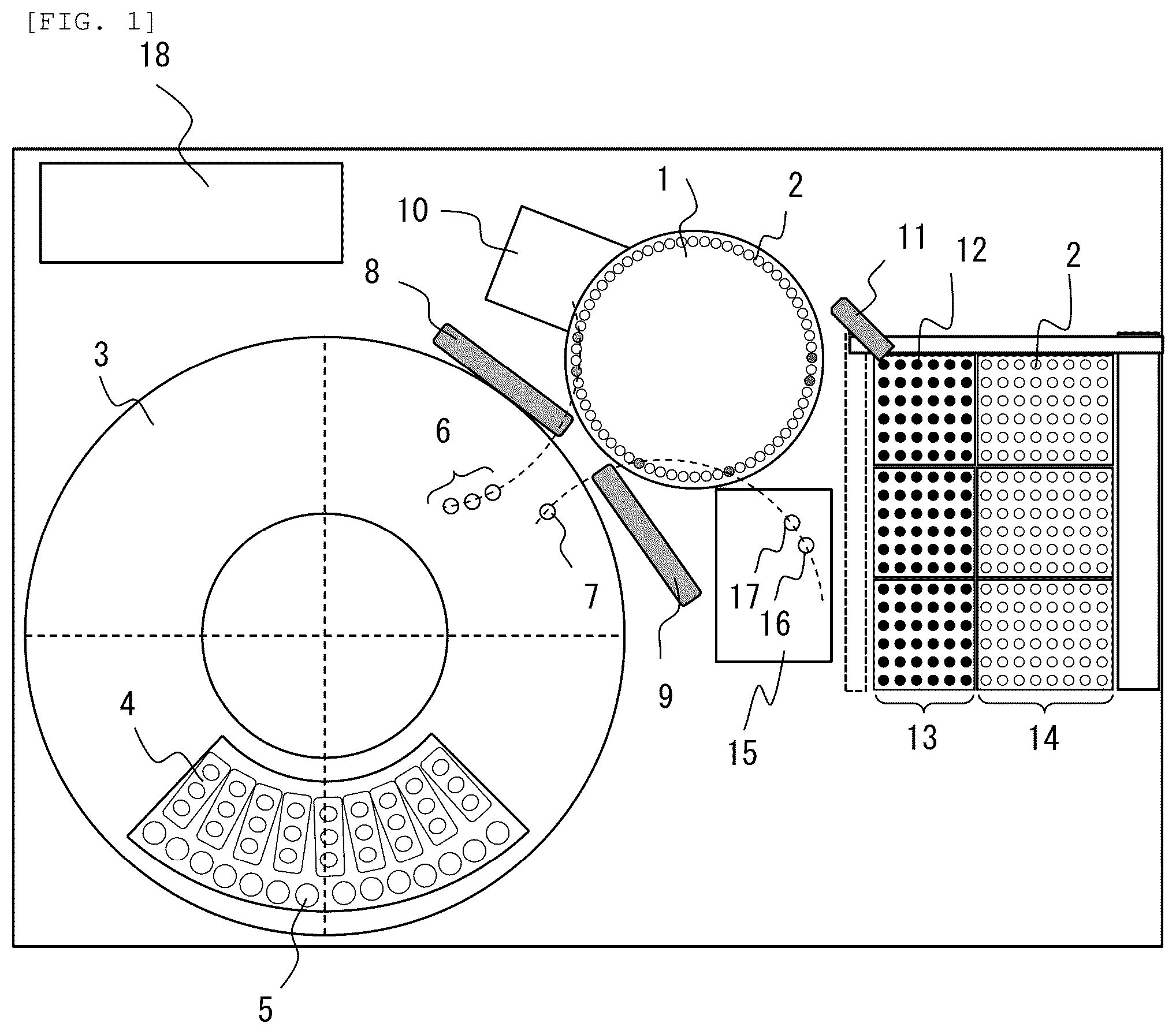 Patent US12504438 Figure 1 – Automatic analyzer