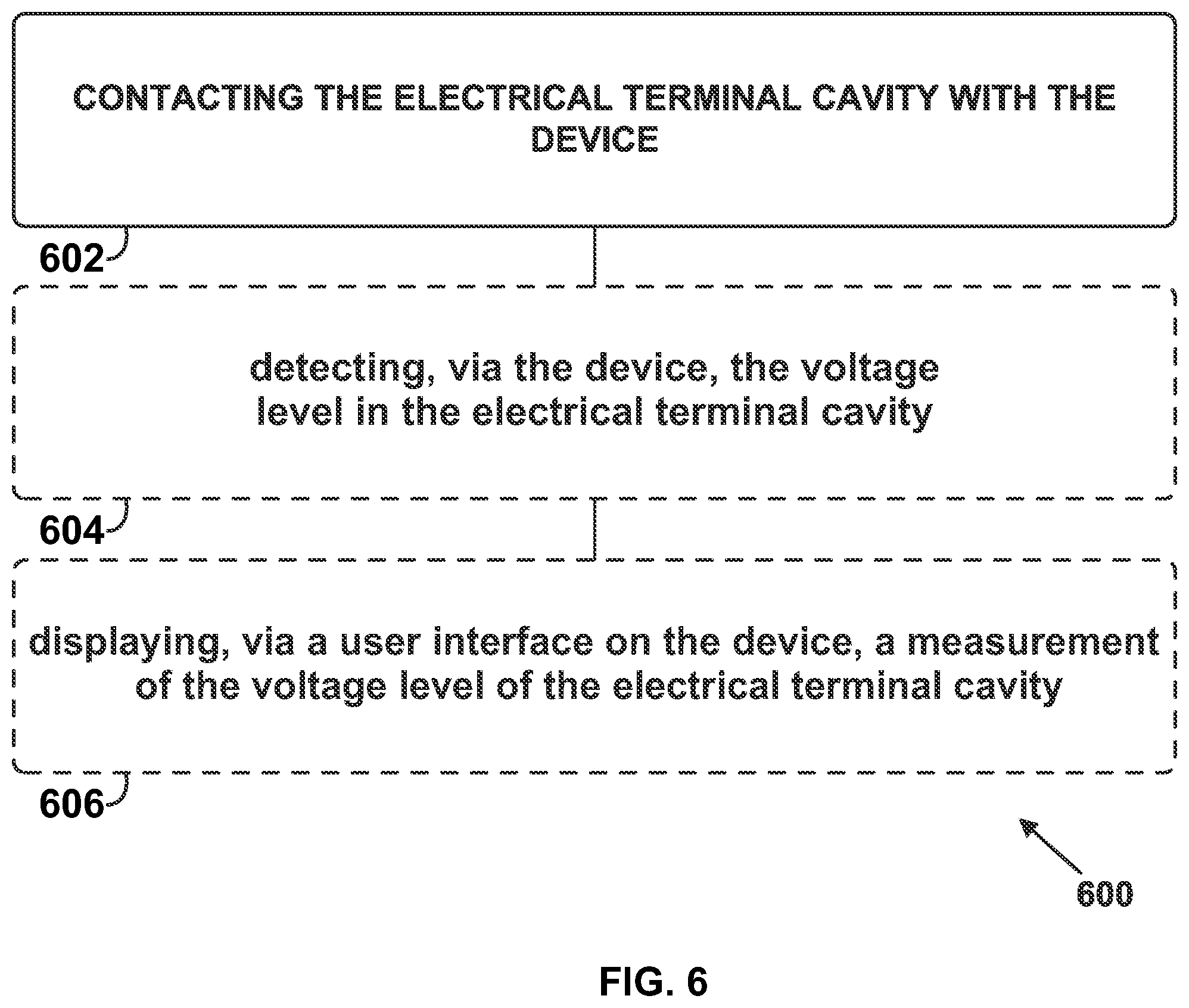 Patent US12504442 Figure 6 – Electrical testing device with probe having portions with different cross-sectional areas