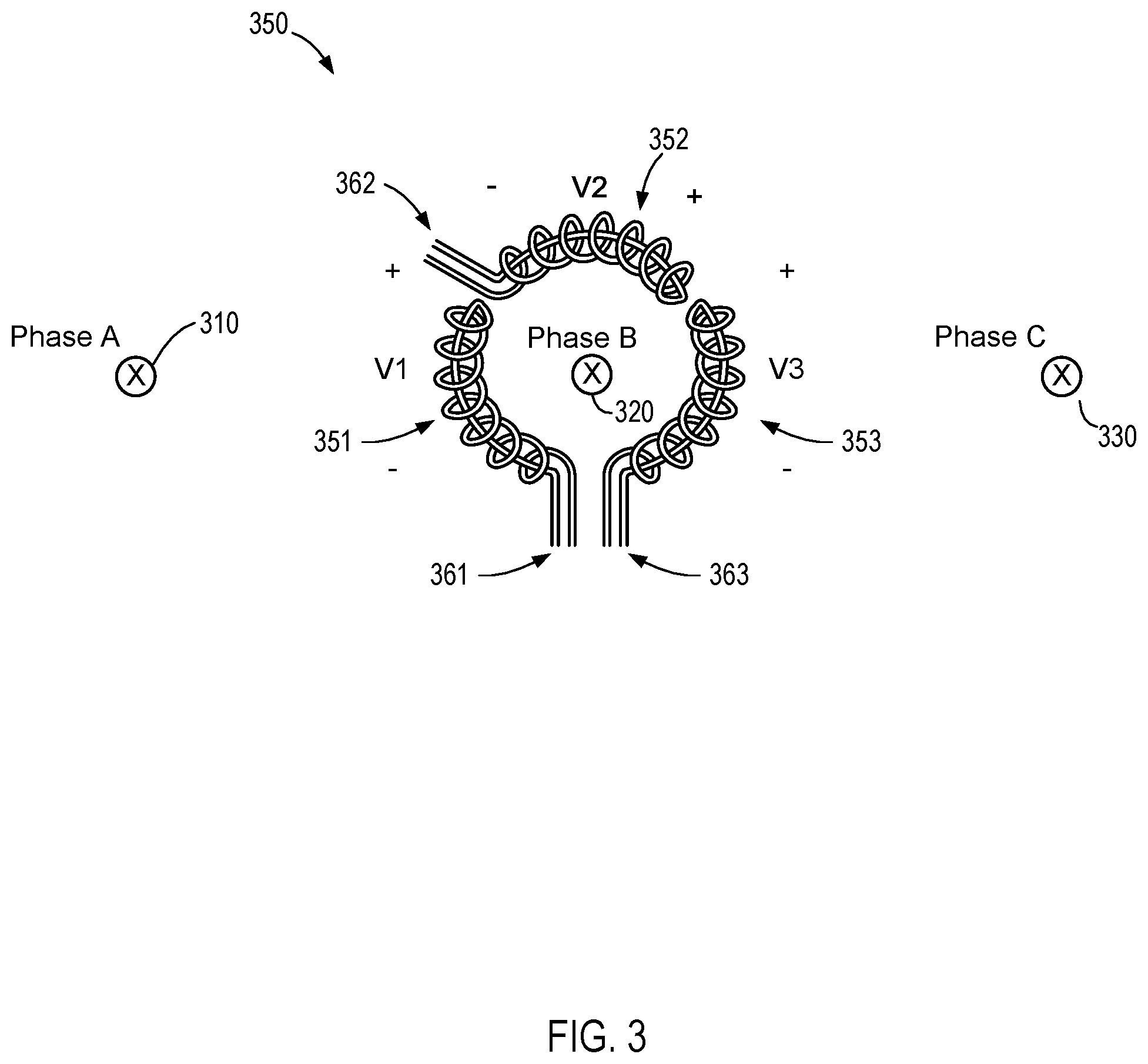 Patent US12504446 Figure 8 – Fault current sensor with adjacent phase fault immunity