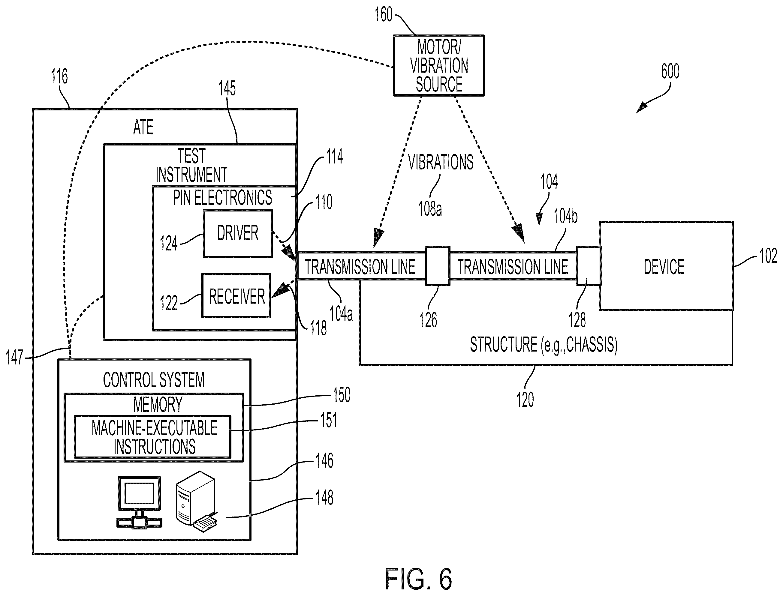 Patent US12504459 Figure 6 – Injecting vibrations to detect a fault in a transmission line