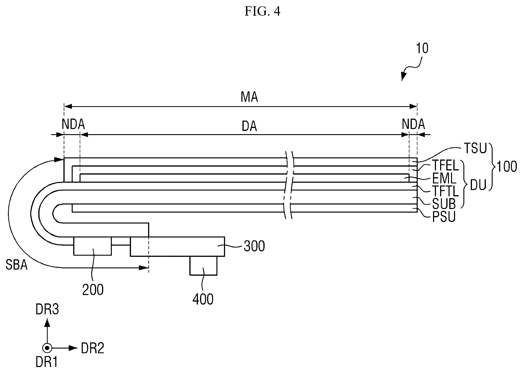 Patent US12504460 Figure 4 – Display panel inspection device evaluating light detection characteristics