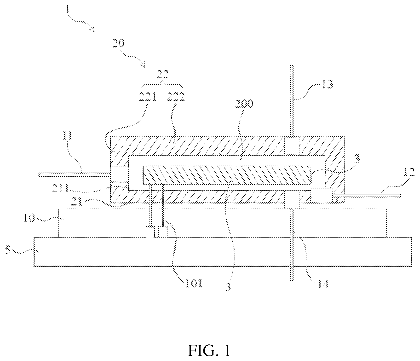 Patent US12504465 Figure 1 – Test device for optoelectronic integrated circuit