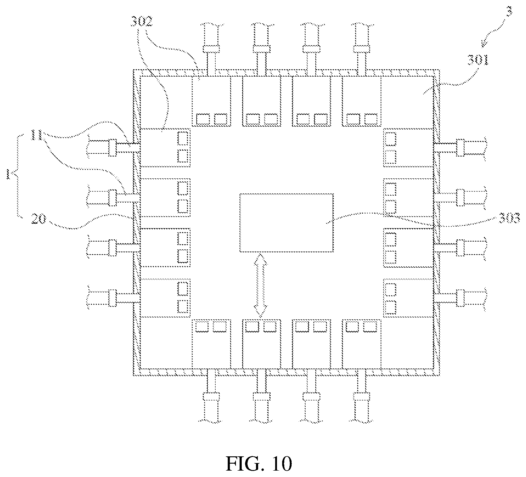 Patent US12504465 Figure 7 – Test device for optoelectronic integrated circuit