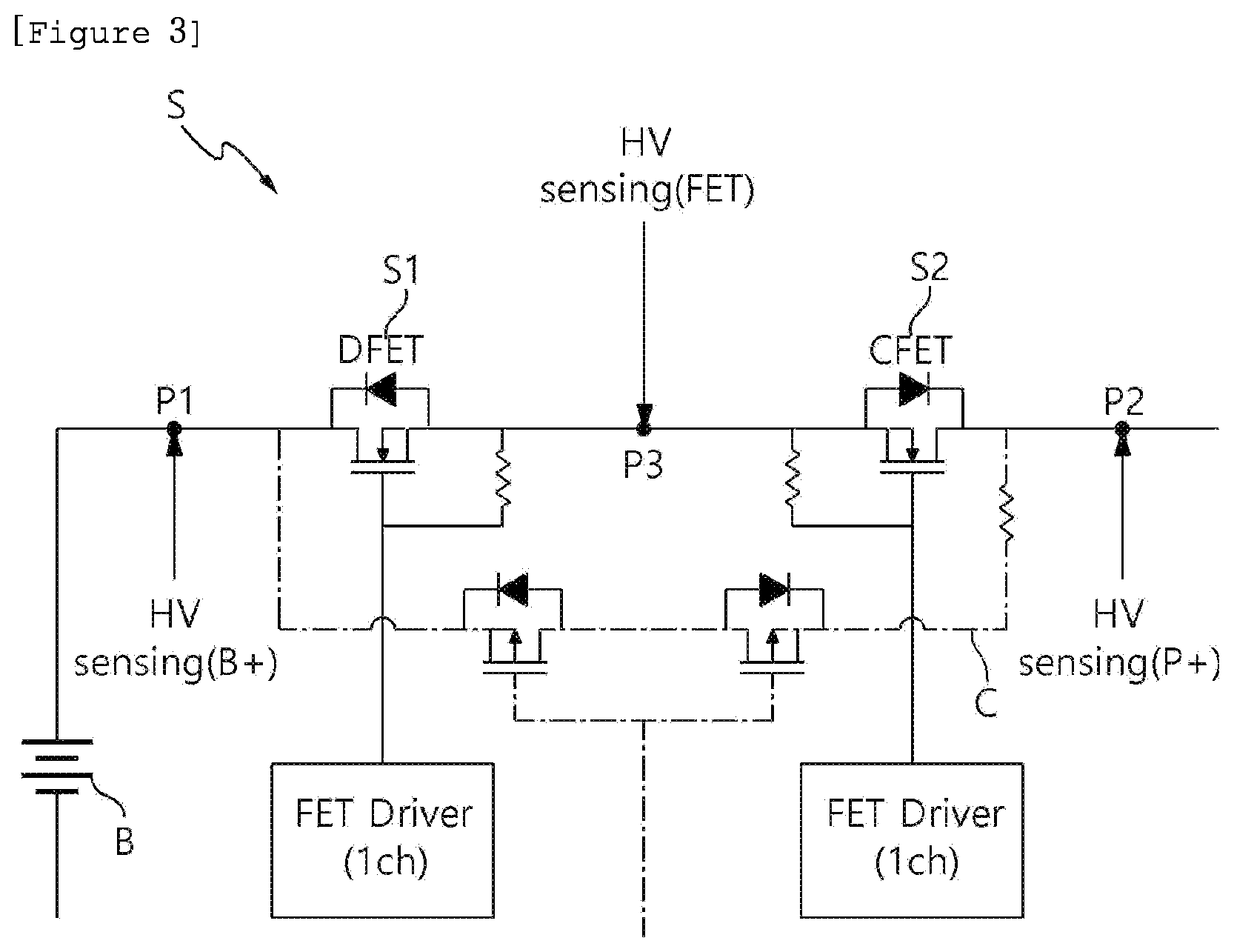 Patent US12504477 Figure 3 – Device and method for diagnosing damage to switch in battery protection circuit, and battery management device comprising same