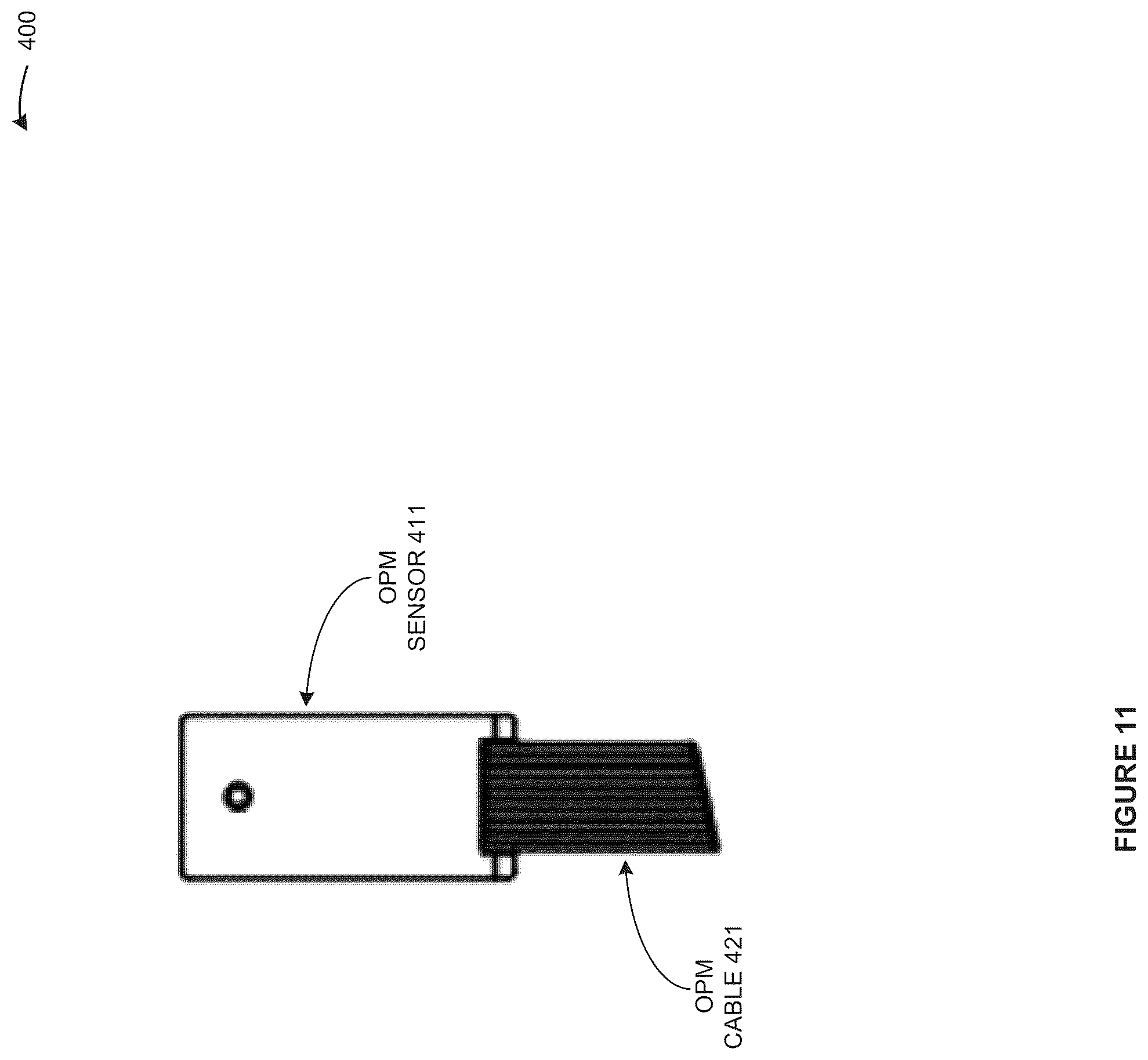 Patent US12504486 Figure 11 – Optically-pumped magnetometer (OPM) with an OPM connector that mitigates electrostatic discharge (ESD) and stores OPM operational data