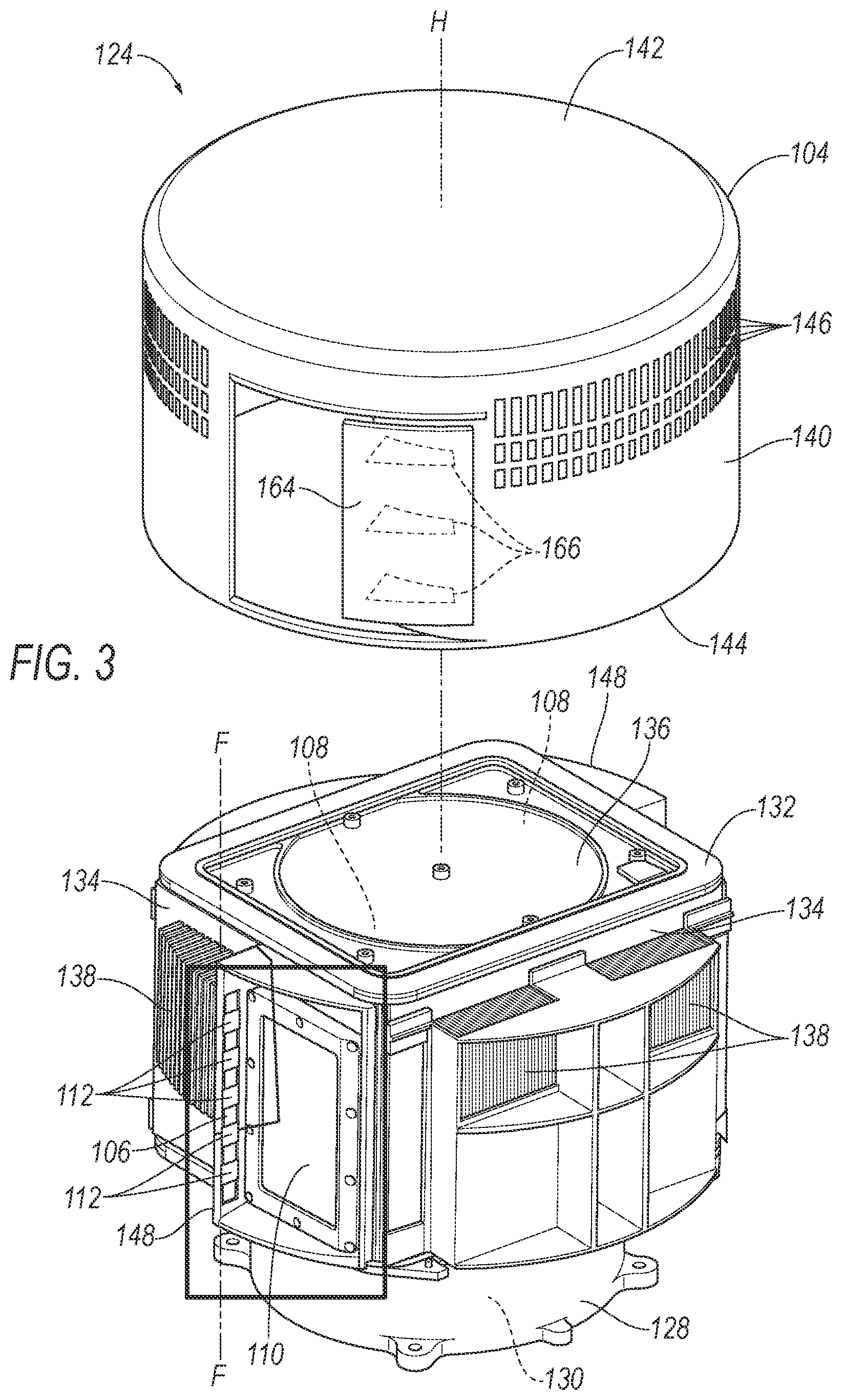 Patent US12504514 Figure 3 – Sensor assembly with cleaning