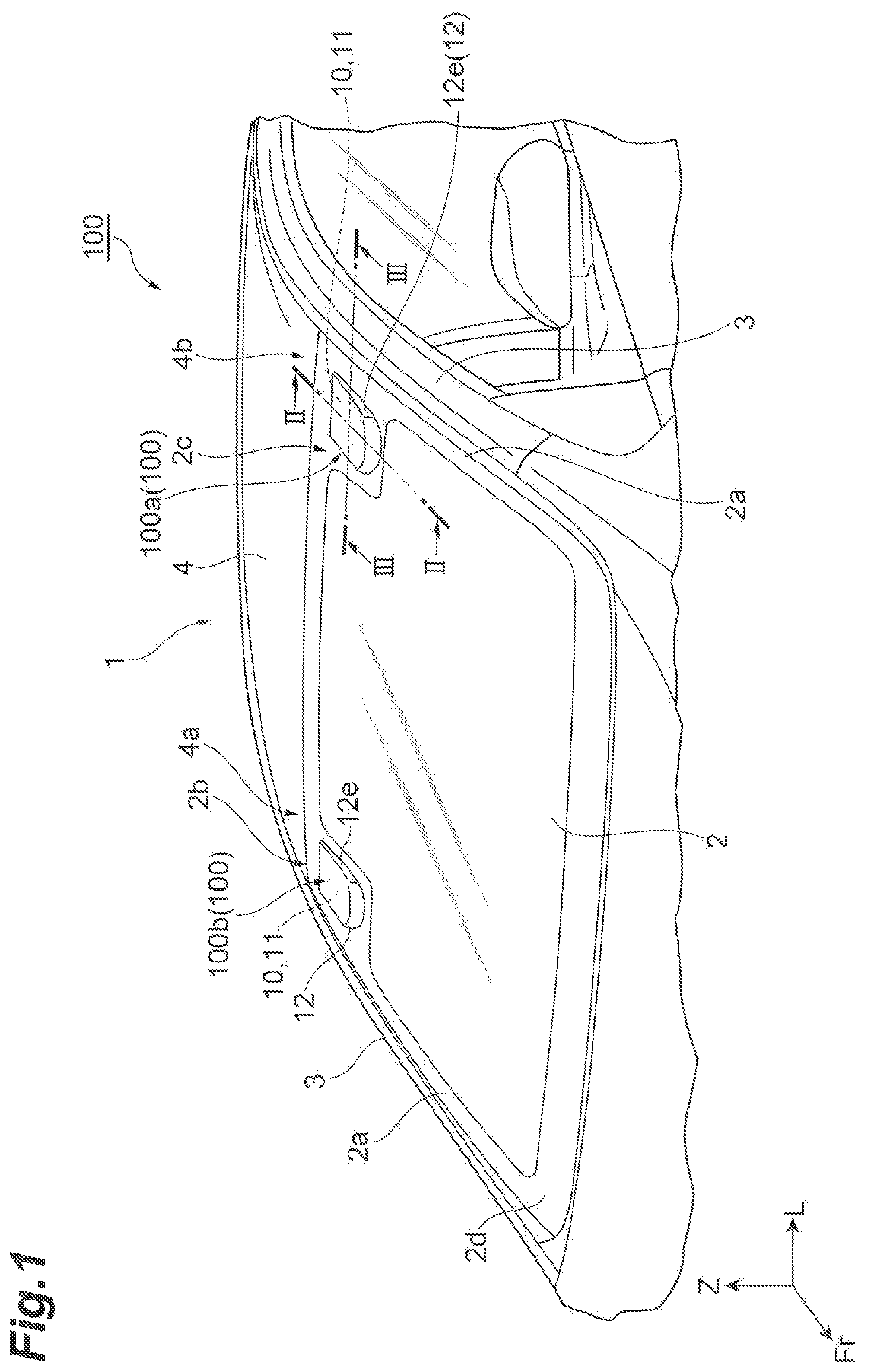 Patent US12504516 Figure 1 – Laser radar mounting structure