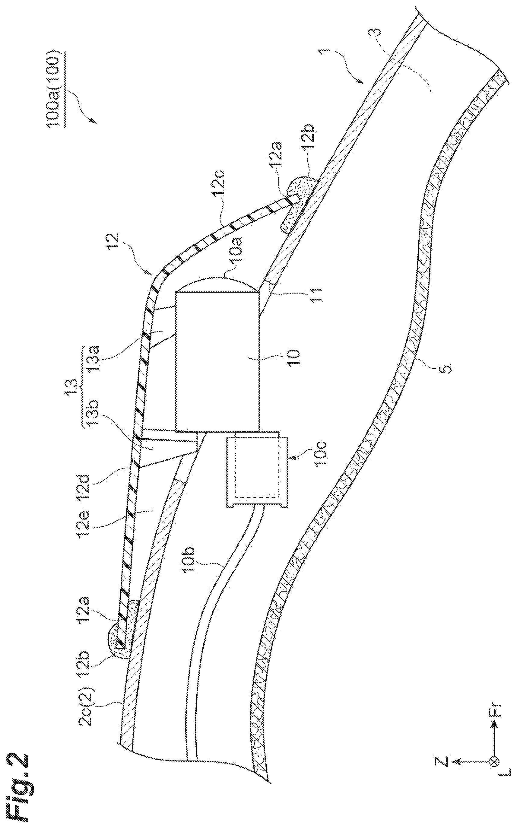 Patent US12504516 Figure 2 – Laser radar mounting structure