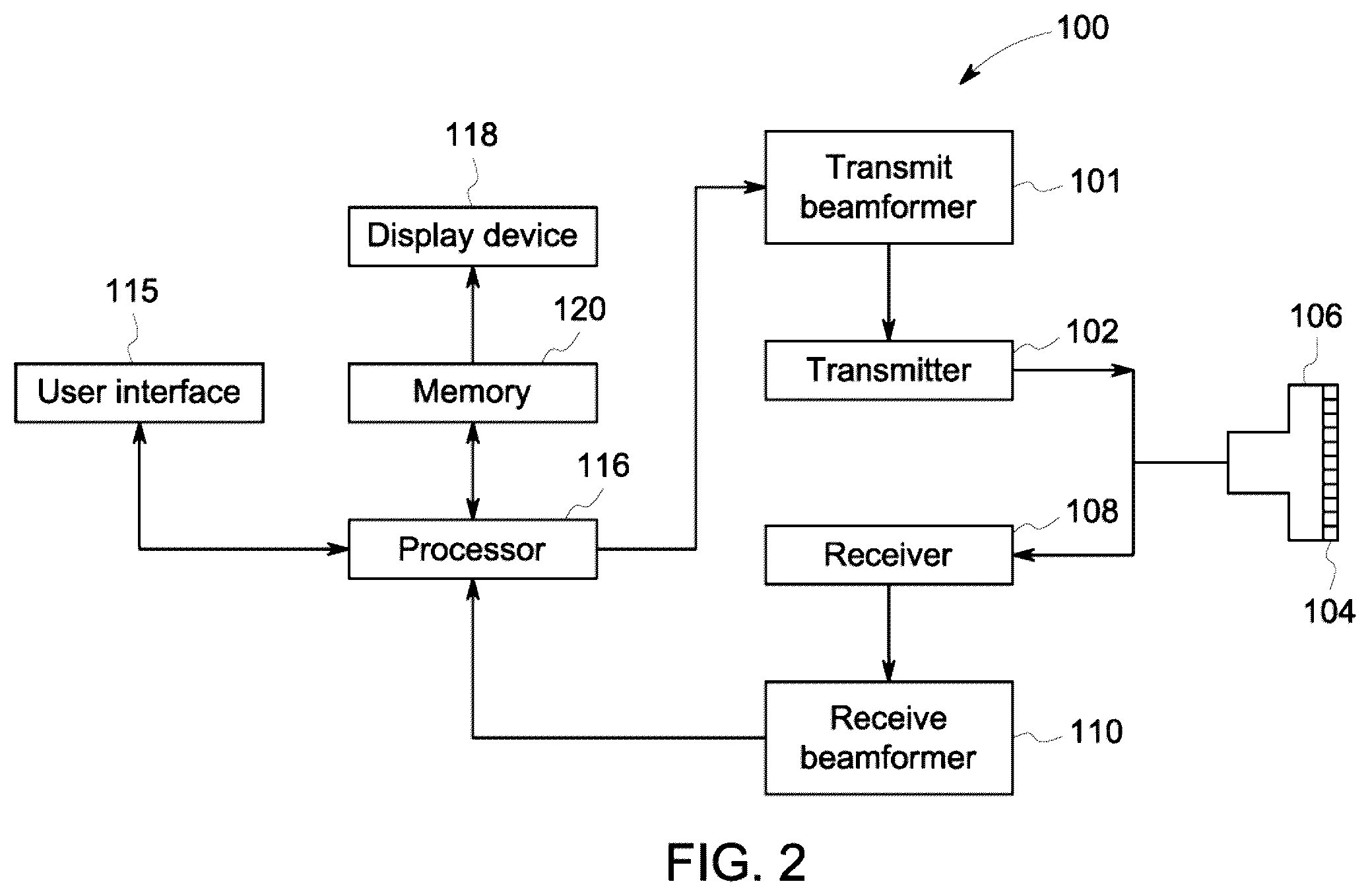 Patent US12504535 Figure 2 – System and method for anatomically aligned multi-planar reconstruction views for ultrasound imaging using a geometrical model